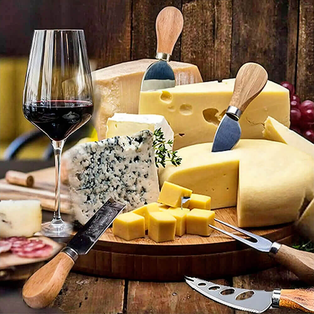 Claridge Premium Bamboo Cheese Knives Set - 6 Piece Eco-Friendly Wooden Cheese Cutting Utensils for Parties, Charcuterie Boards & Gourmet Cheese Tasting