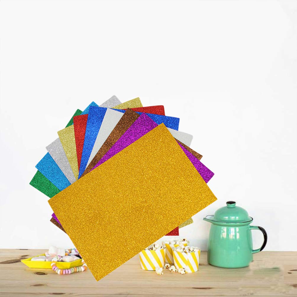 DOITOOL 10pcs Glitter Sponge Art Decal Sheets for Bogg Bags - DIY Craft Decal Paper for School Projects, Party Decor & Gift Wrapping