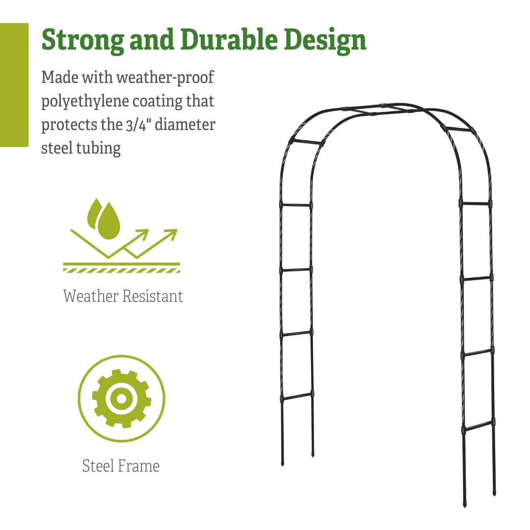 Sturdy Titan Arch Arbor Garden Trellis for Climbing Plants, Vines & Flowers - 96