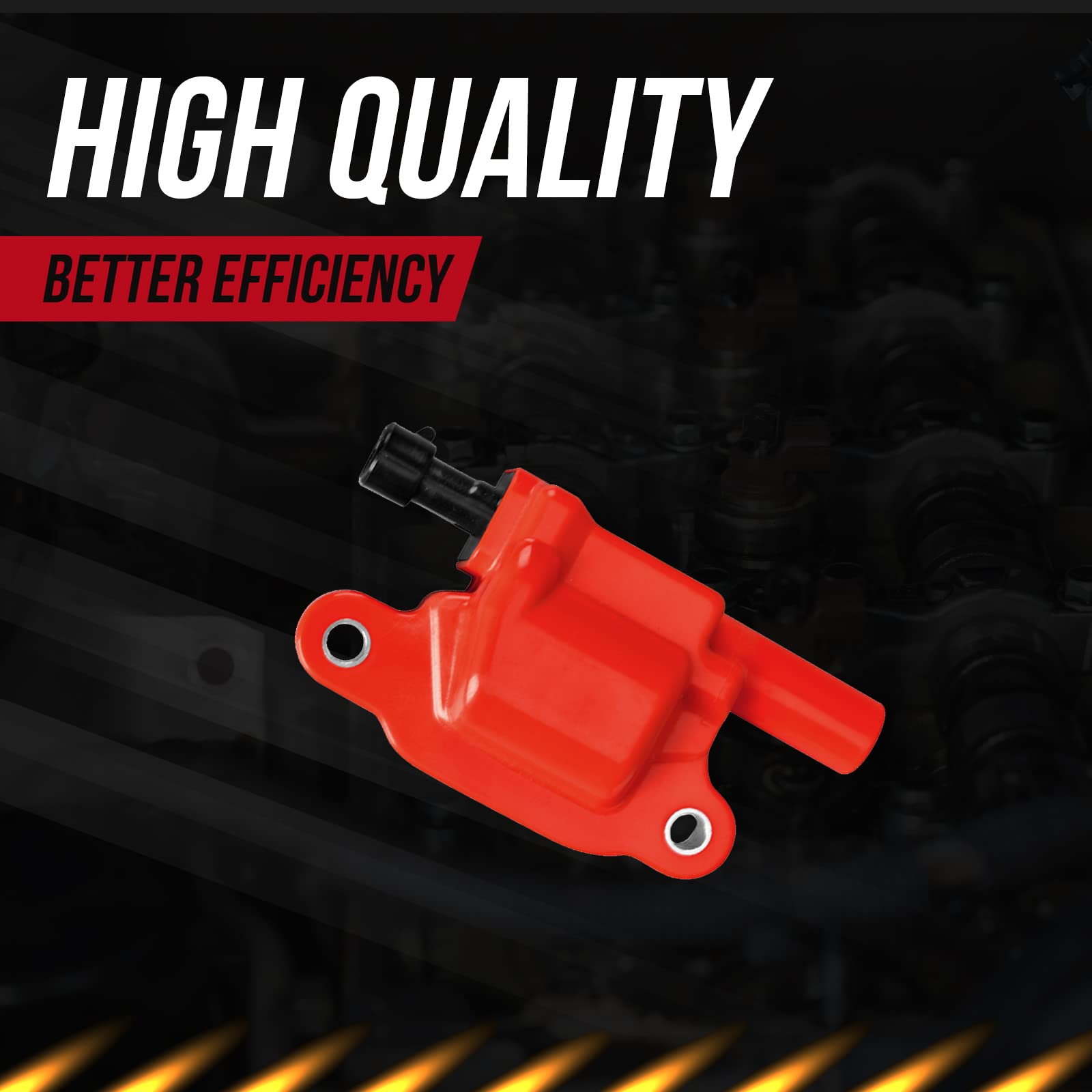 1pc Red Ignition Coil Pack Compatible with Buick LaCrosse, GMC Rainier, Hummer H3T H3, Pontiac GTO V8 - High Performance Replacement Part for Smoother Engine Start & Acceleration