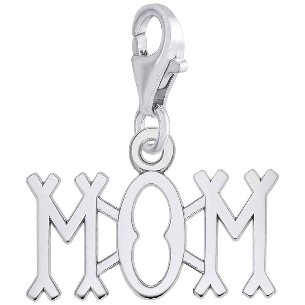 Mom Charm with Lobster Claw Clasp - Sterling Silver Jewelry for Bracelets & Necklaces - Perfect Gift for Mother's Day, Birthday & Anniversary