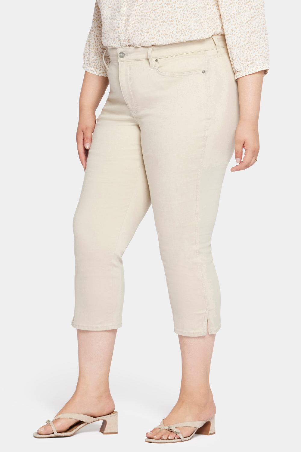 Chloe Capri Jeans for Women - Plus Size Stretch Denim Pants with Feather Design | Casual Wear, Summer Outfits & Boho Style Fashion