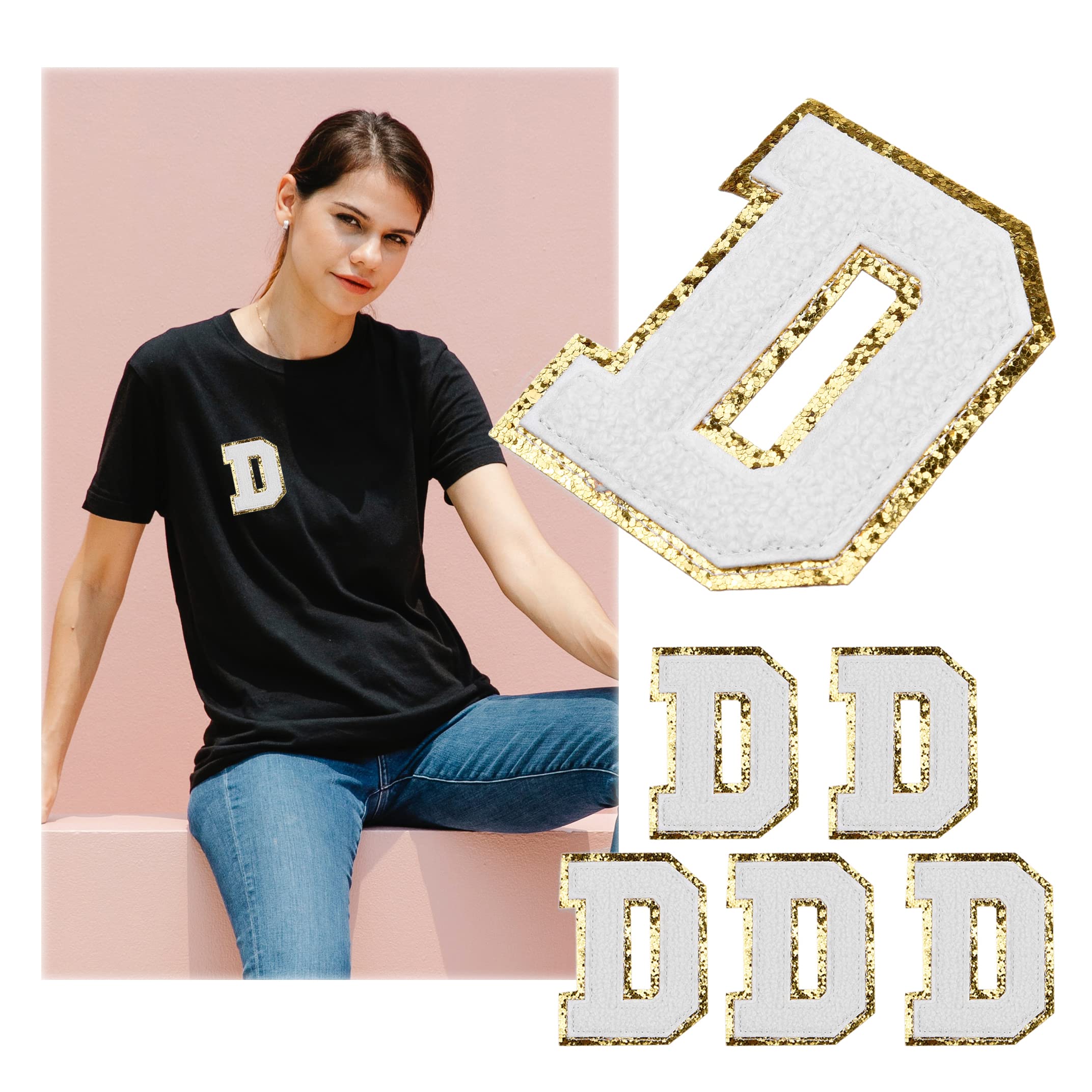 Kare & Kind Iron On Letter Patches - A-Z Alphabet Chenille Embroidered Patches for Clothing, Shirts, Uniforms, Jackets, Bags & Hats - DIY Sewing & Crafting Supplies - Perfect for Customizing Apparel, School Uniforms, Fashion Accessories & Handmade Gifts