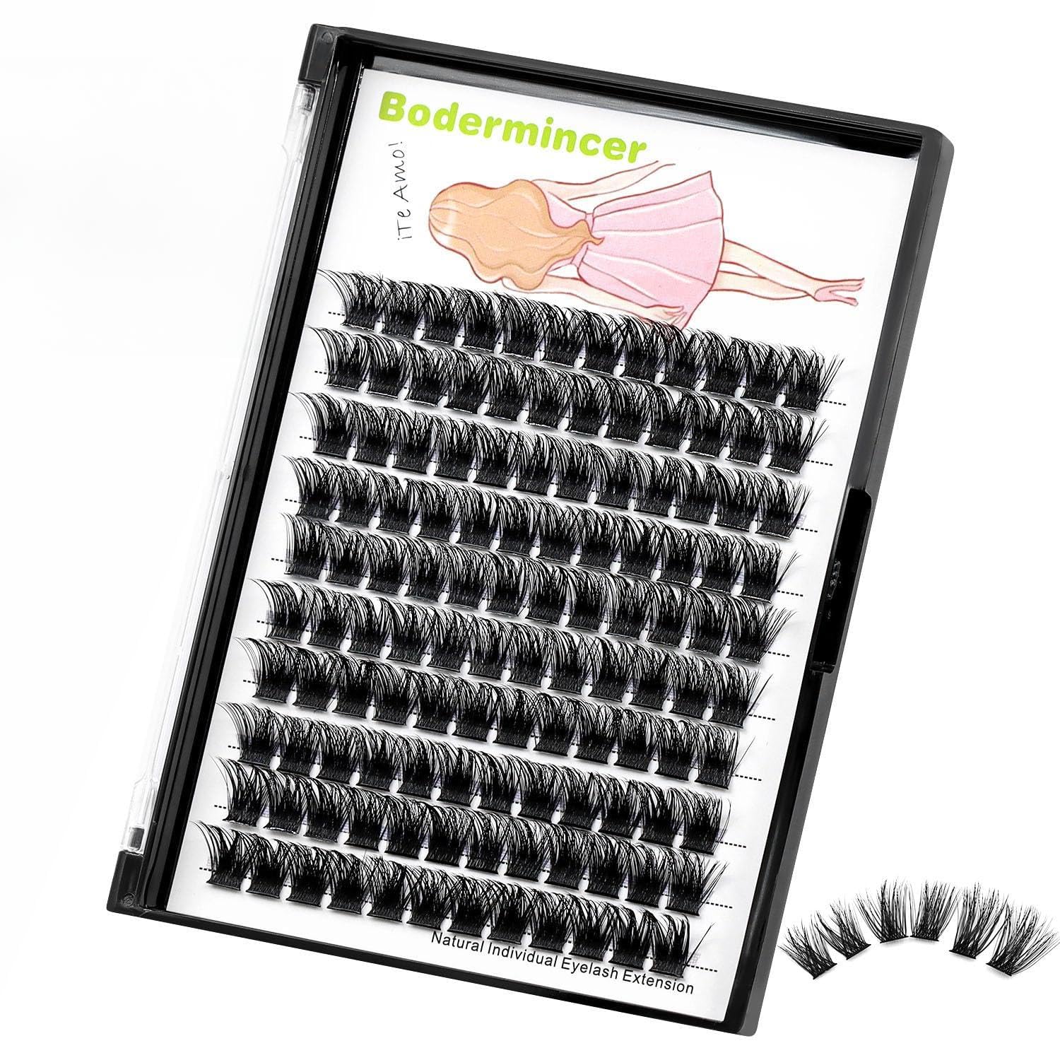 Premium 3D Effect Glue Bonded Cluster Eyelashes - 120 Clusters/Box, 8MM Wide Cluster, Natural False Eyelashes for Home & Professional Lash Extensions | Perfect for Parties, Weddings & Everyday Glam