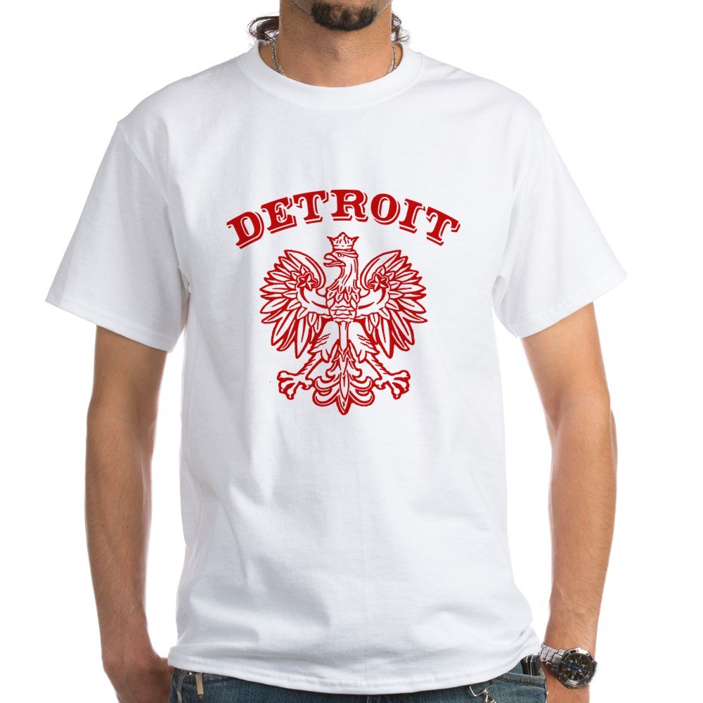 Detroit Polish White Cotton T-Shirt for Men & Women - Soft Breathable Tee for Casual Wear, Sports, and Everyday Outfits