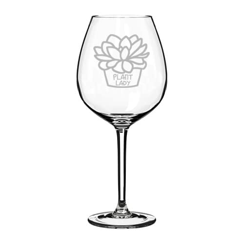 20 oz Jumbo Wine Glass Goblet with Funny Succulent Plant Design - Perfect for Home Decor, Gift Giving & Plant Lovers