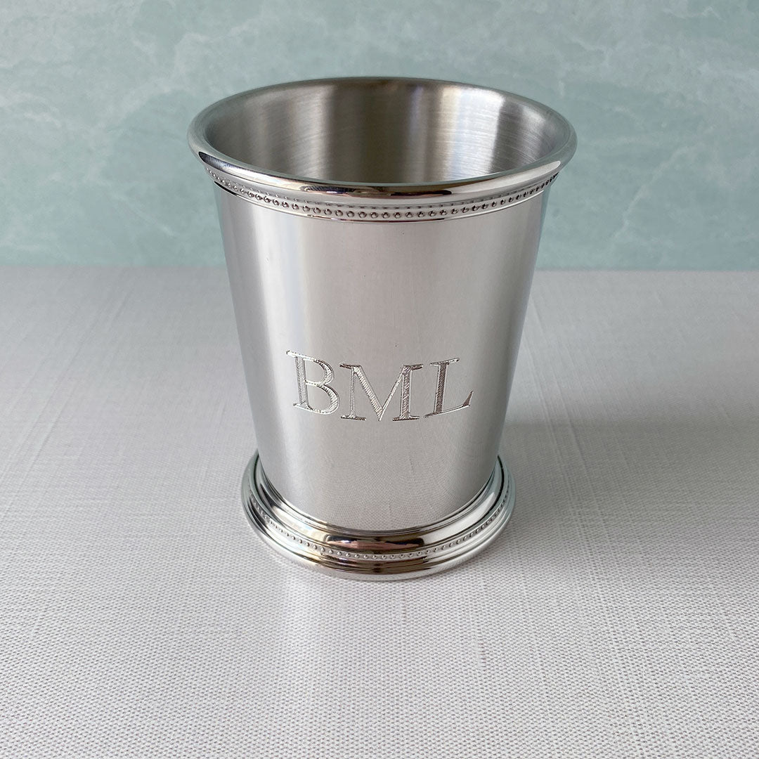Vintage Pewter Mississippi Julep Cup 9oz - Classic Southern Style Mint Julep Drinking Cup for Bourbon Cocktails, Home Bar Decor & Wedding Gifts