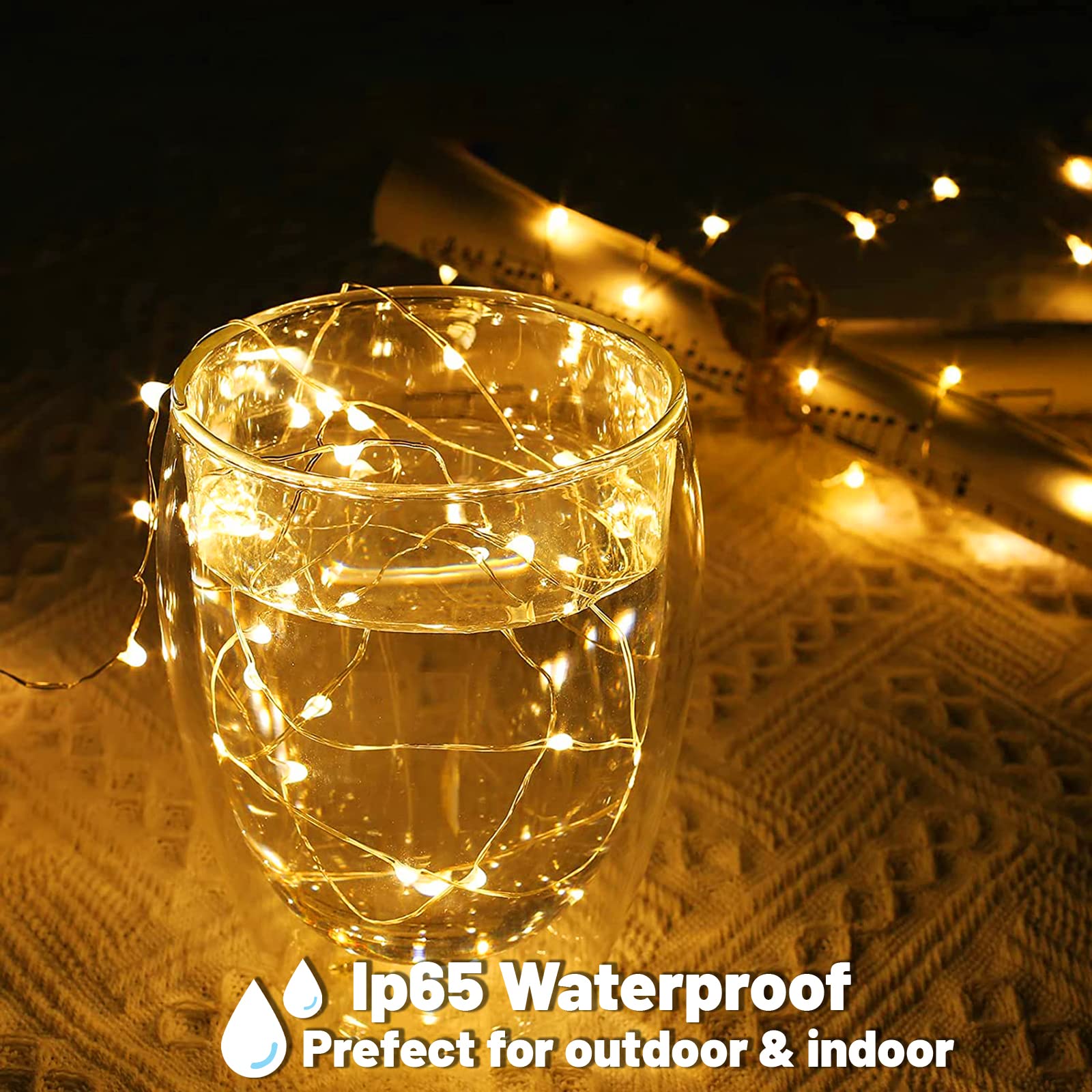 24 Pack Fairy Lights Battery Operated - 7ft 20 LED Waterproof String Lights with Silver Wire for Christmas, Bedroom, Wedding, Party Decor | Indoor & Outdoor Use for DIY, Patio, Firefly Starry Moon Lighting Effects