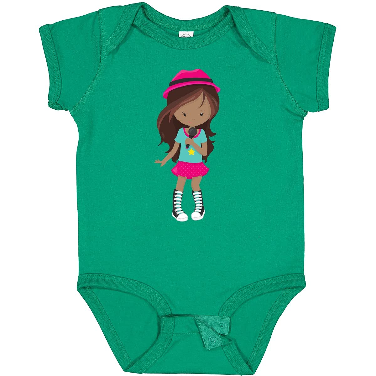 Inktastic African American Girl Rock Band Singer Baby Bodysuit - Cute Music-Themed Onesie for Infants, Toddler Band Outfit, Gift for Baby Girls & Boys - Perfect for Concerts, Birthday Parties & Photo Shoots