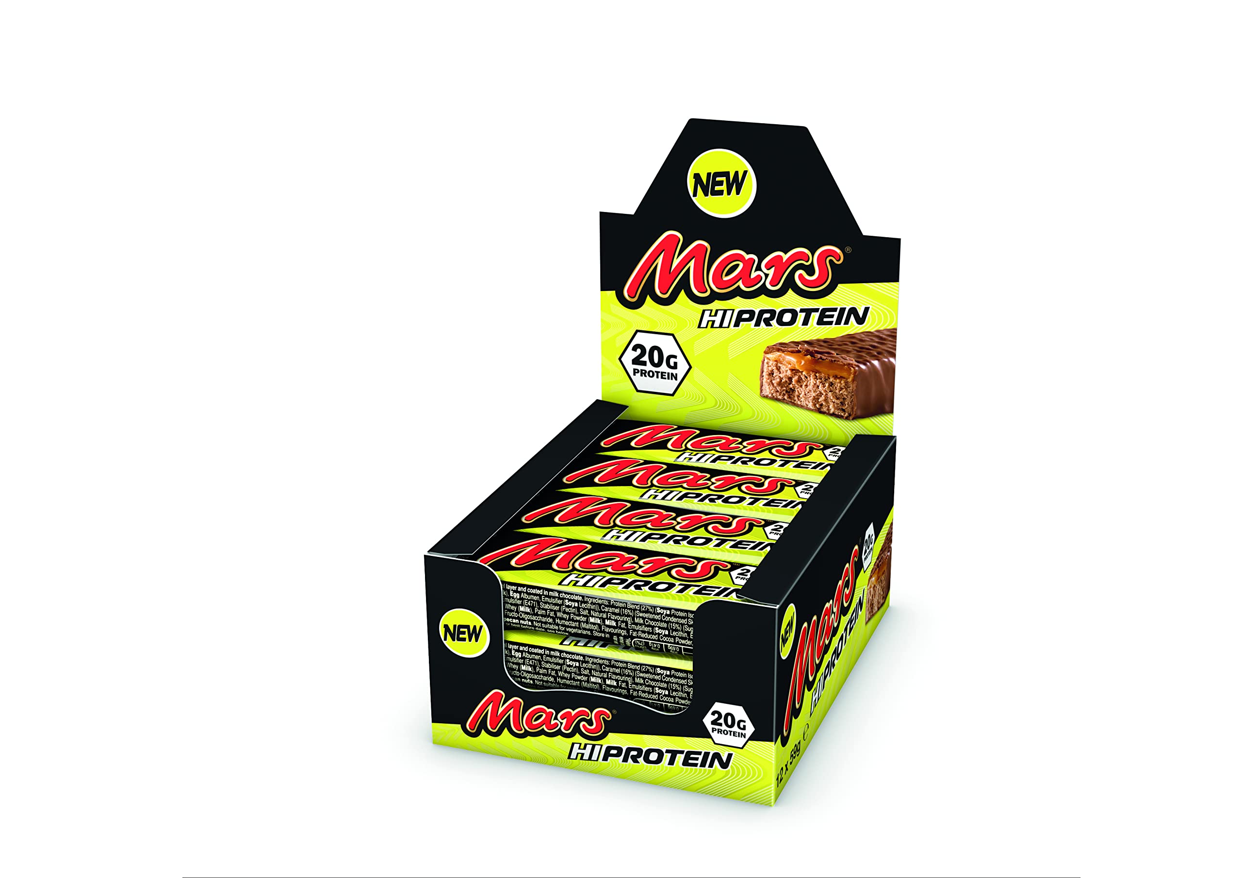Mars Protein High Protein Bar - 12g Protein, Low Sugar, Gluten Free - Perfect for Post-Workout Recovery & Healthy Snacking On-The-Go