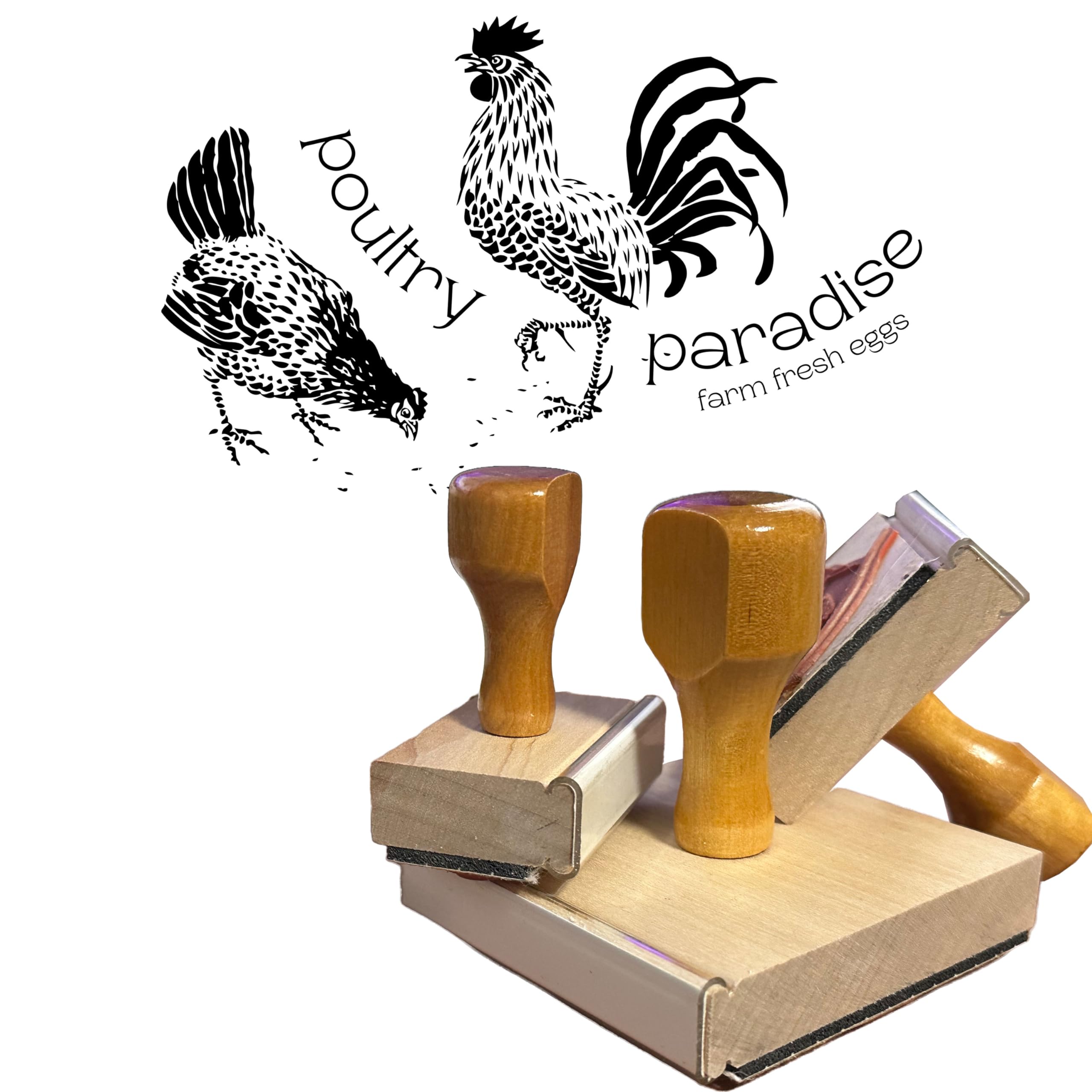 2x3 Inch Custom Farm Fresh Egg Stamp for Chicken, Duck & Quail Eggs - Personalized Egg Carton Stamp with Your Name (2124) - Perfect for Home Farmers, Backyard Chicken Keepers & Small Egg Businesses