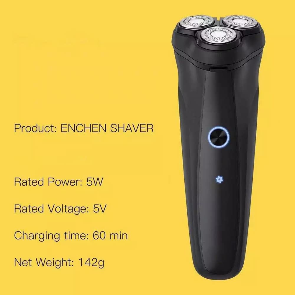 Rechargeable Cordless 3D Rotary Electric Razor for Men - Pop-Up Beard Trimmer & Face Shaver - Perfect for Travel, Home & Office Use