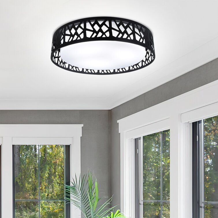 Dimmable 35W LED Ceiling Light with Remote Control - Round Flush Mount Black Ceiling Lamp, 3 Color Changeable (3000K-6000K) for Bedroom, Kitchen, Dining Room, Office, Hall & Kids' Room - Modern Lighting with Timer Function for Home & Commercial Spaces