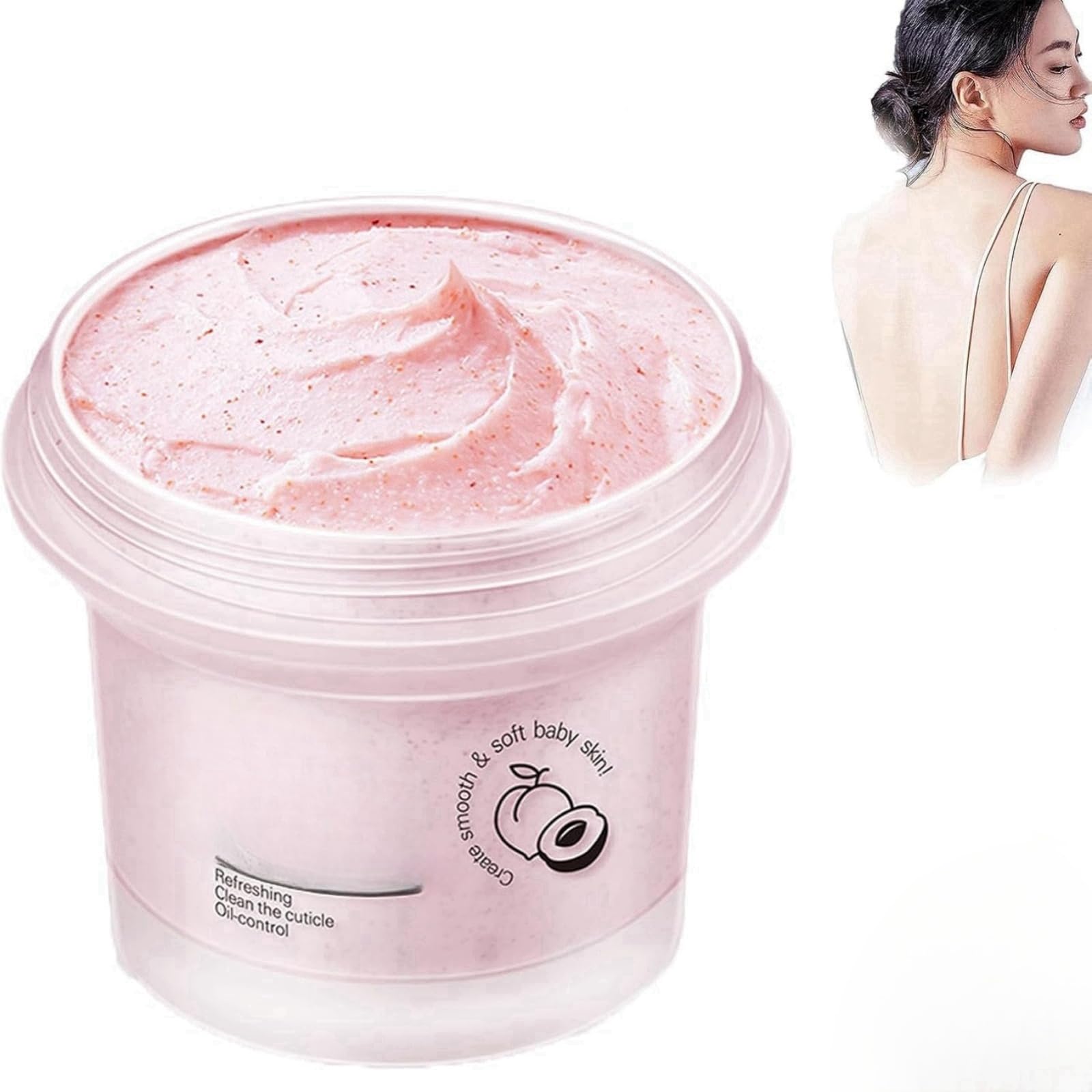 Organic Peach Brightening & Tightening Body Scrub - Exfoliating & Smoothing Treatment for Glowing Skin | Perfect for Dry Skin, Pre-Shave & Post-Workout Care