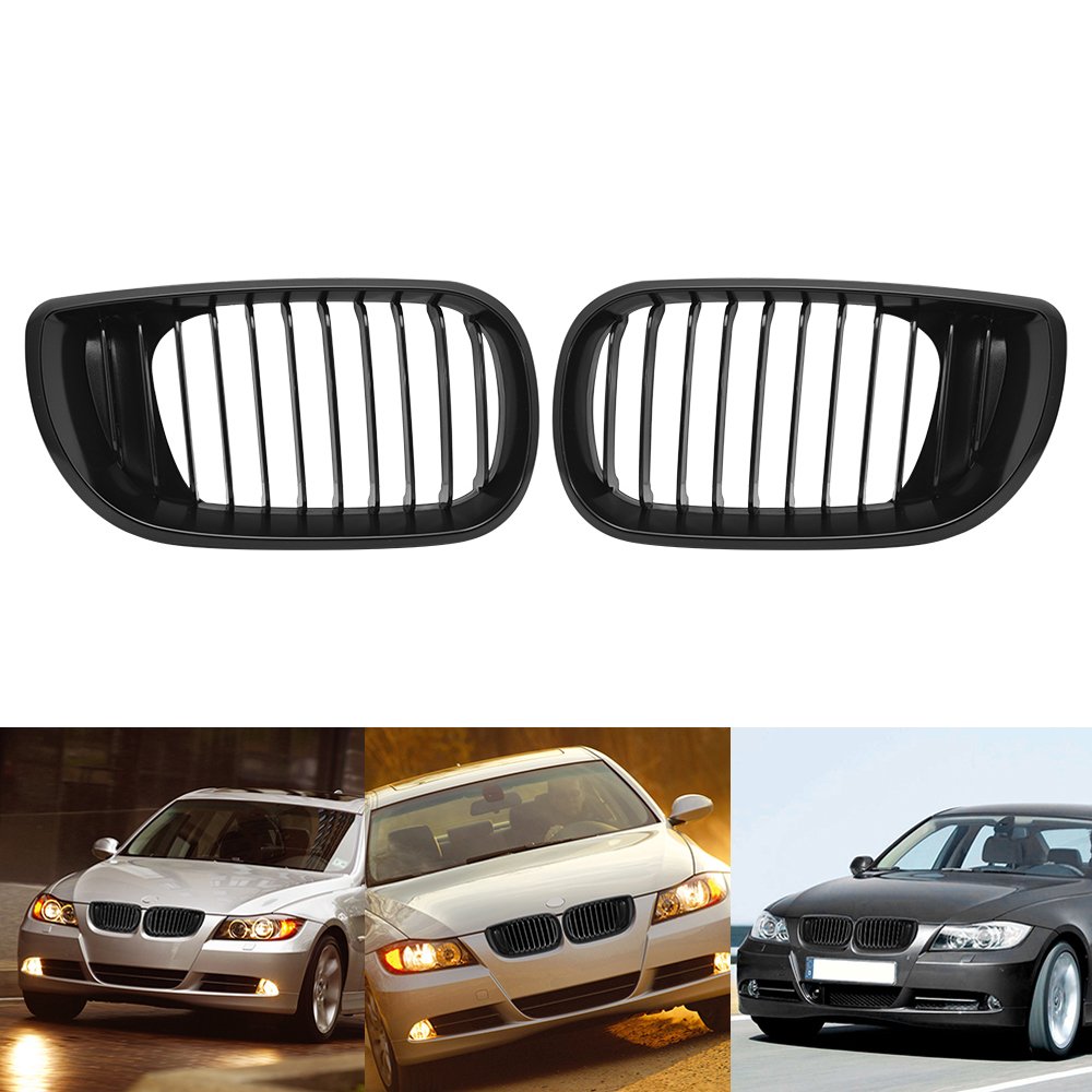 Black Euro Sport Front Bumper Hood Kidney Grille for 2002-2005 BMW E46 320i 325i 330i Sedan (4-Door) - Replacement Grille Upgrade for Enhanced Style & Performance - Perfect for Car Enthusiasts & DIY Auto Modifications