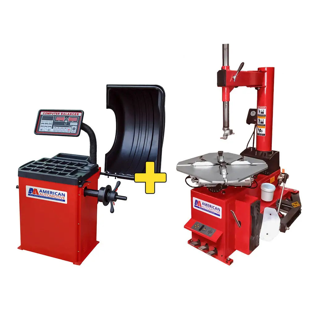 AA Wheel Balancer and Rim Clamp Changer Combo Kit - Professional Tire Balancing Machine for Auto Shops & DIY Car Maintenance