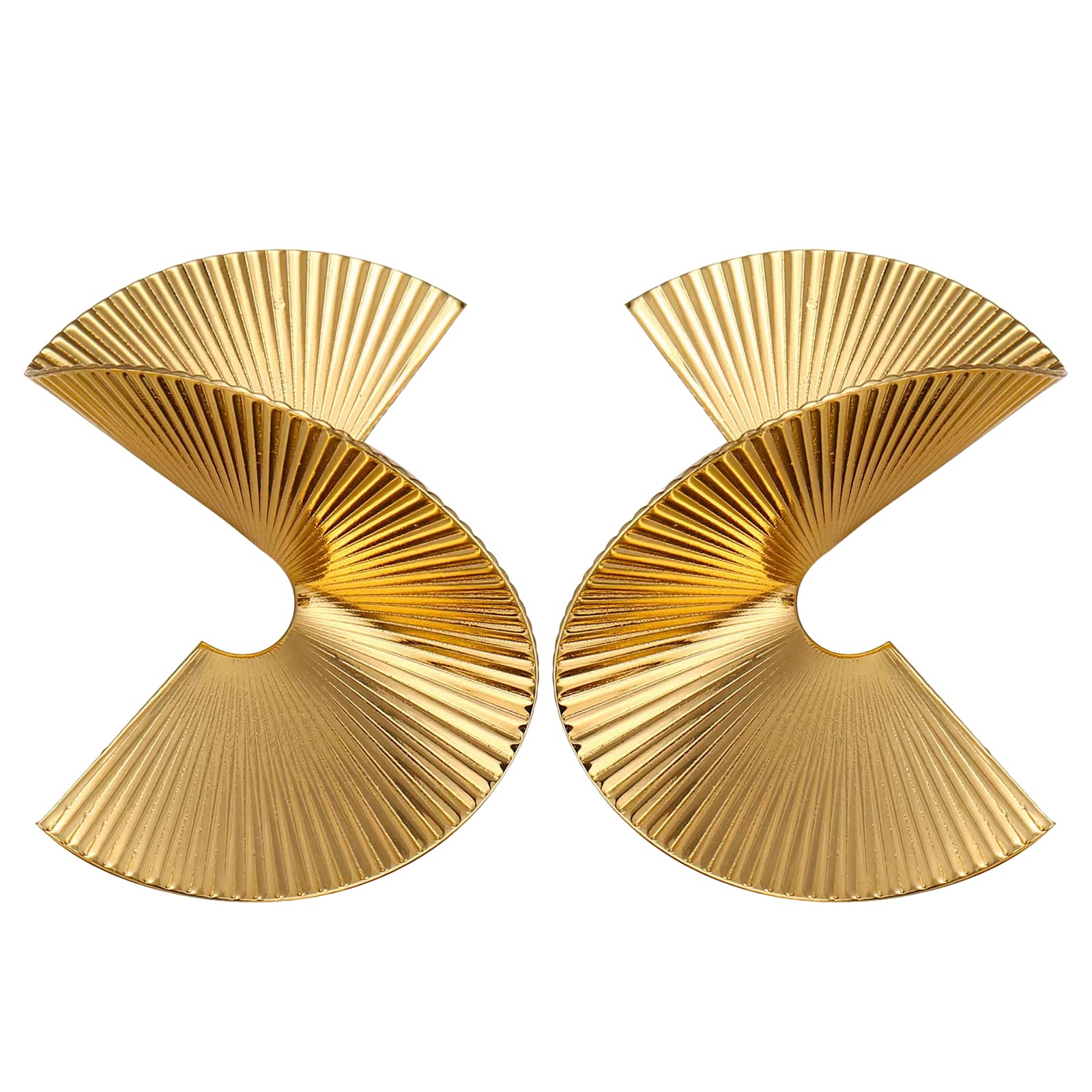 Gold Geometric Punk Statement Earrings for Women – Bold Twisted Fashion Jewelry for Parties, Concerts & Everyday Wear