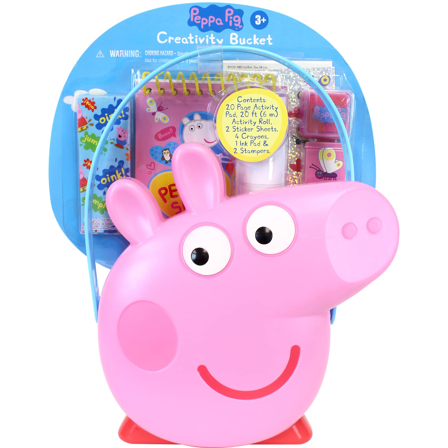Peppa Pig Creativity Bucket - Coloring & Sticker Art Set for Kids | Fun Learning Activity, Birthday Gift & Travel Toy for Toddlers & Preschoolers