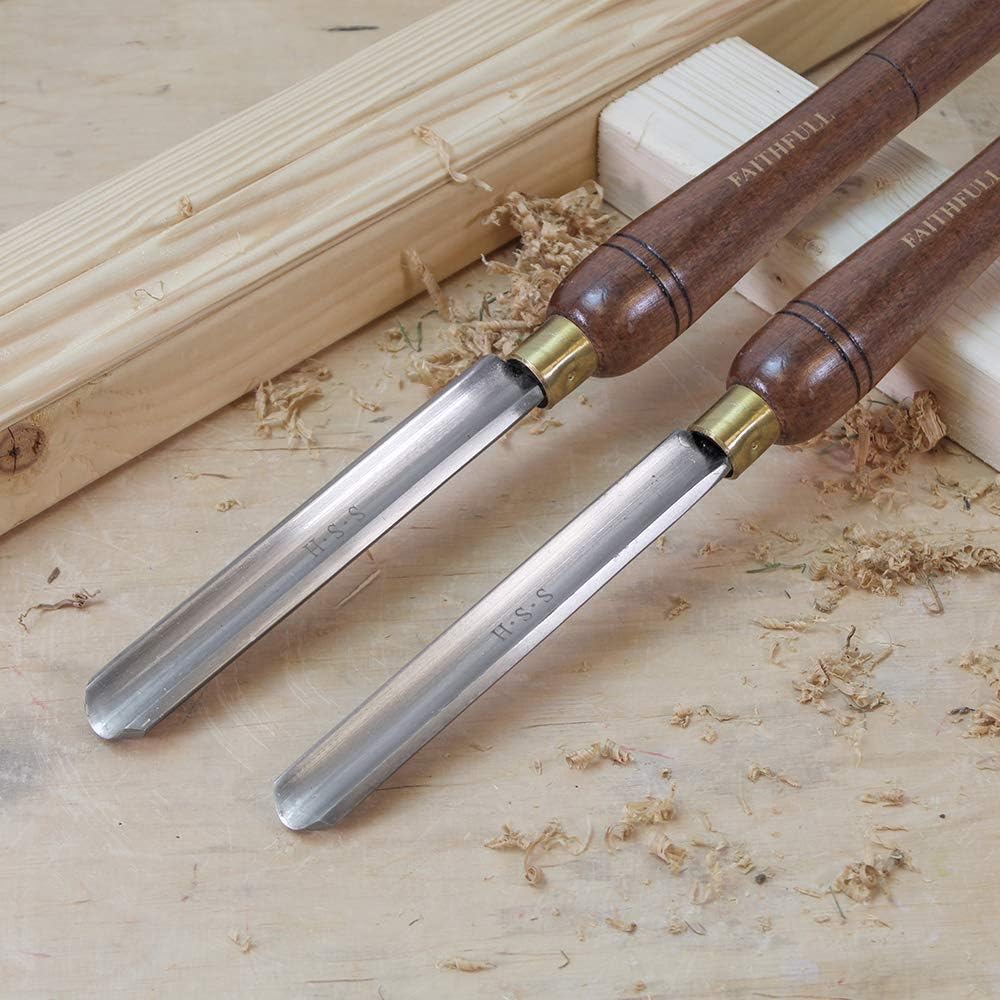 Faithfull Premium HSS Turning Chisel Set - 8-Piece Woodworking Tools in Wooden Gift Box for Hardwood & Softwood | Ideal for Woodturning, Furniture Making & DIY Projects