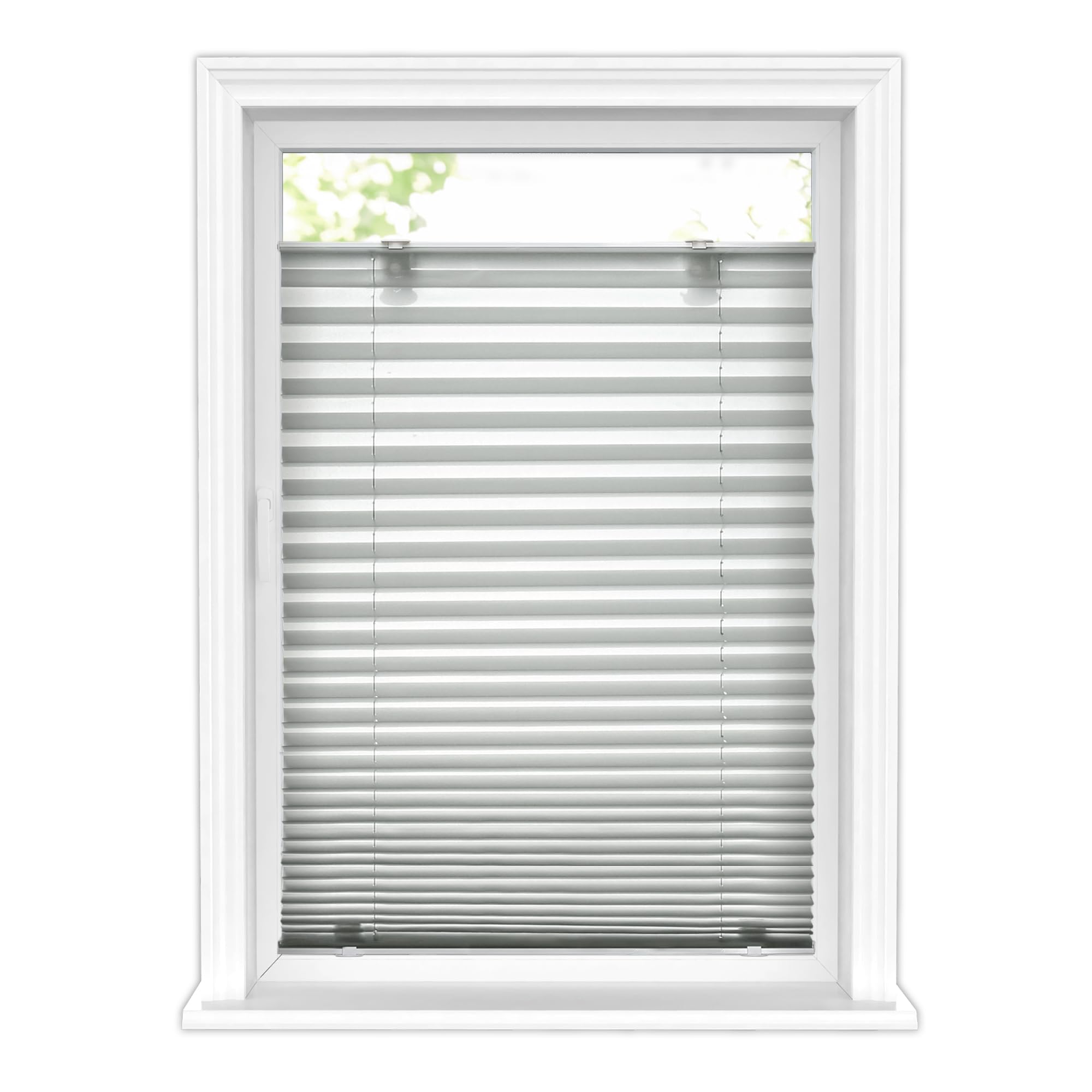 No-Tools Cordless Pleated Window Shades - Light Filtering Top Down Bottom Up Design - 22