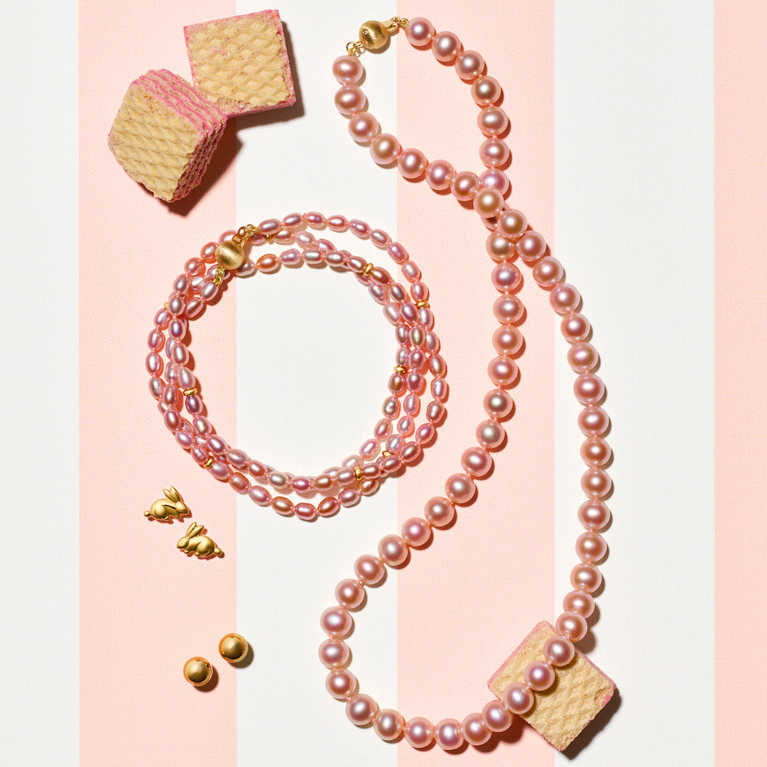 7mm Pink Pearl Necklace for Women - Elegant Cultured Freshwater Pearl Jewelry Gift for Wedding, Anniversary & Special Occasions