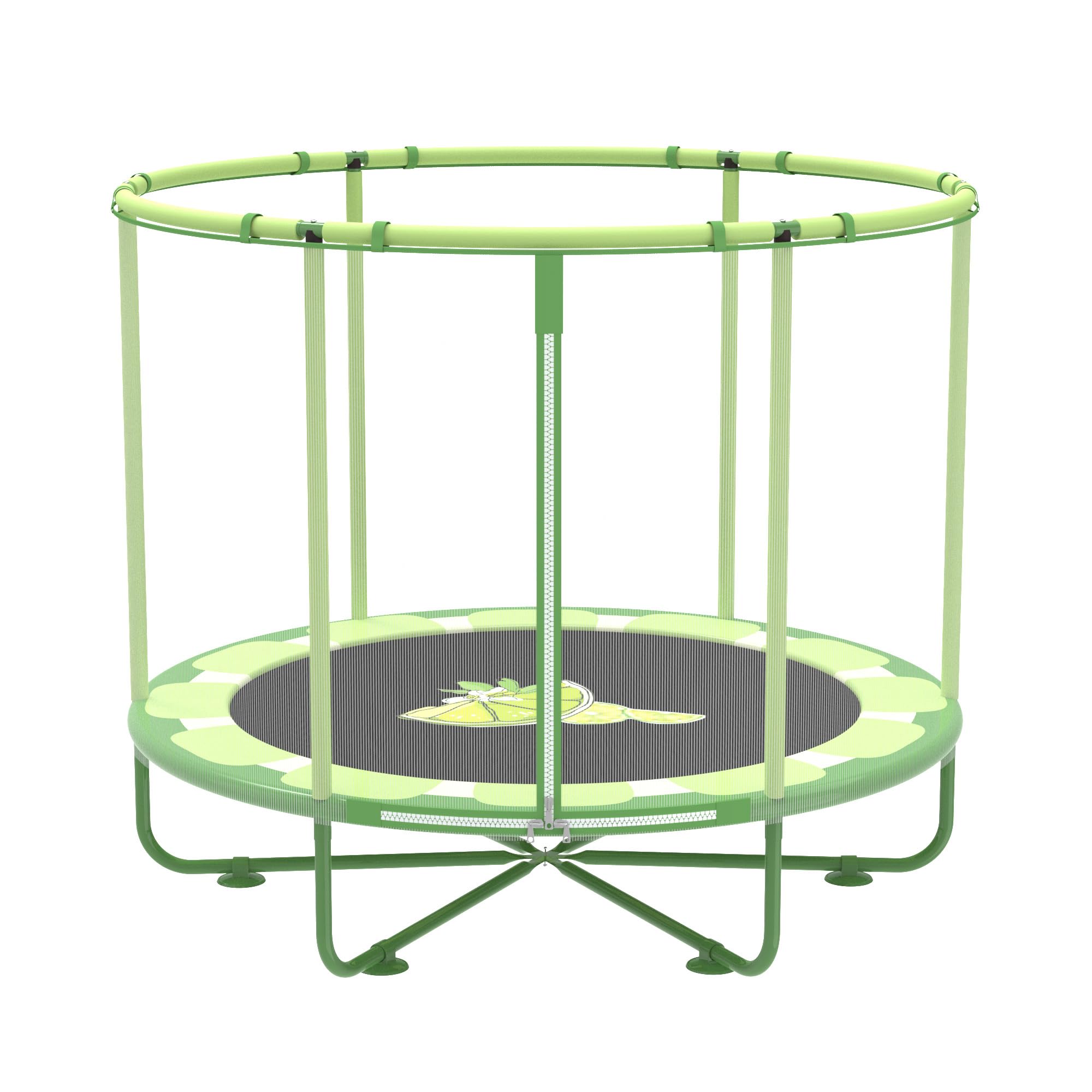 Best 5FT Kids Trampoline with Safety Enclosure Net & Foam Bar Handrail - Indoor/Outdoor Toddler Trampoline for Ages 2-5 - Green, Orange & Pink Colors - Perfect Backyard Gift for Boys & Girls - Great for Exercise, Playtime & Outdoor Activities