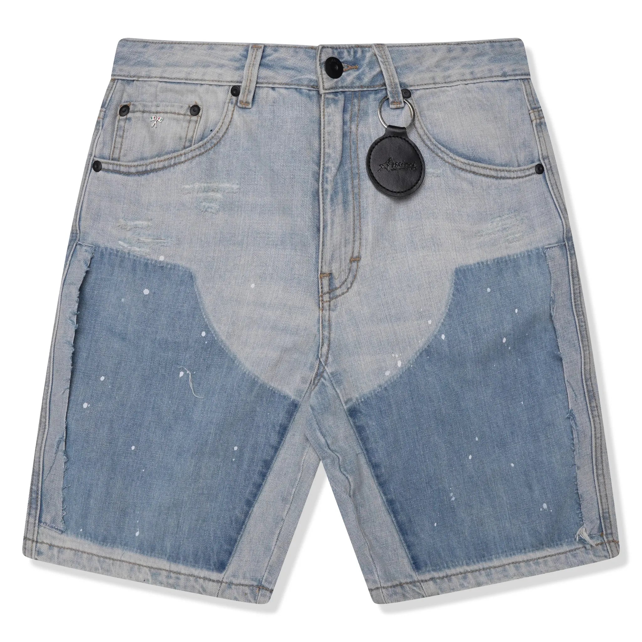 Amicci Adrano Light Blue Carpenter Shorts for Men - Durable Work Shorts with Utility Pockets - Perfect for Construction, Hiking & Outdoor Activities
