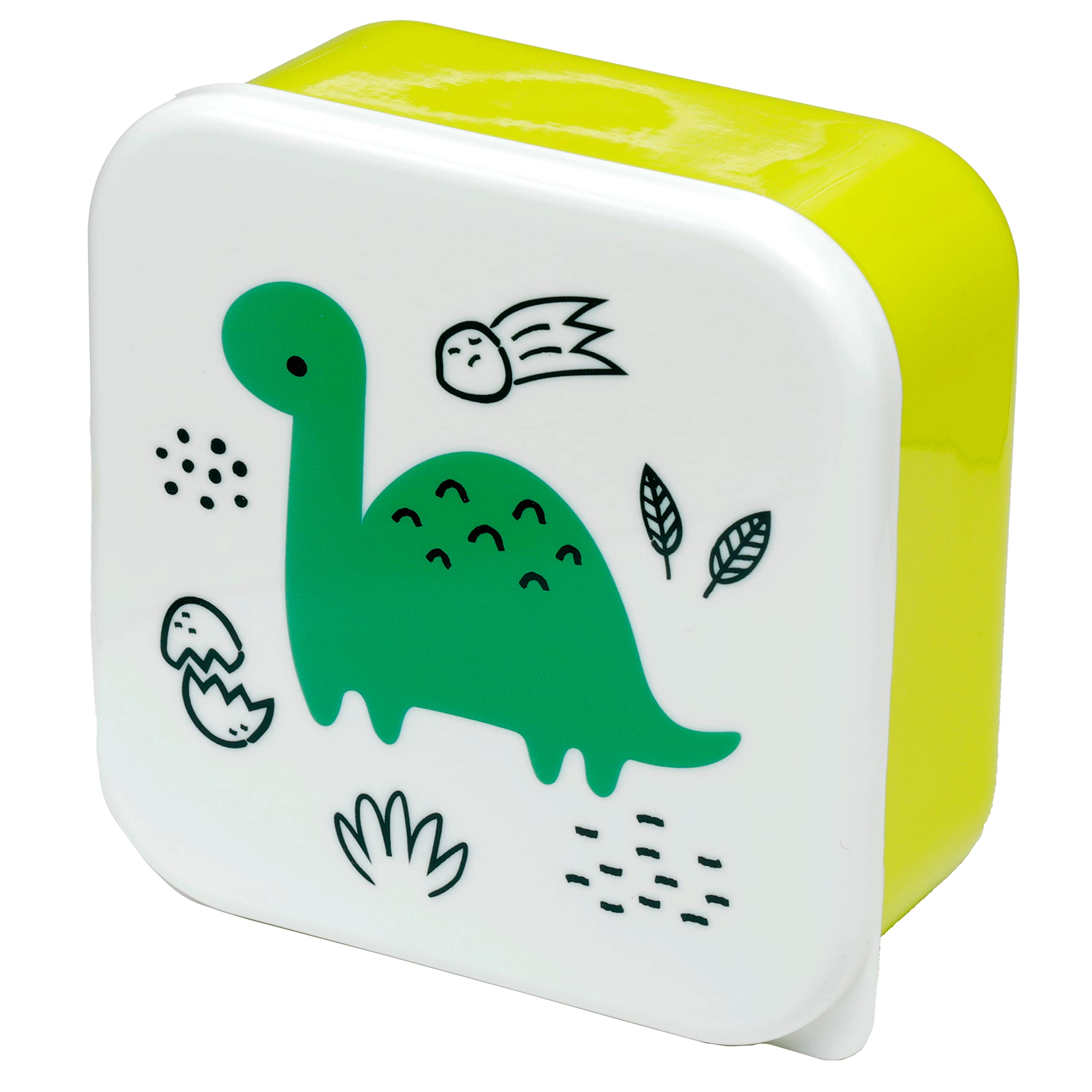 Puckator Dinosauria Jr 3-Piece Lunch Box Set with Multi-Compartment Storage (S/M/L) - Reusable Food Containers for Kids & Adults - BPA-Free Snack Boxes for School, Work & Picnics - Durable Lunch Containers with Secure Lids for Meal Prep & On-the-Go Eating