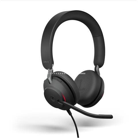 Jabra Evolve2 40 PC Headset - Noise Cancelling Microsoft Teams Certified Stereo Headphones with 3-Microphone Call Technology - USB-A Cable - Black - Perfect for Remote Work, Online Meetings, and Office Communication
