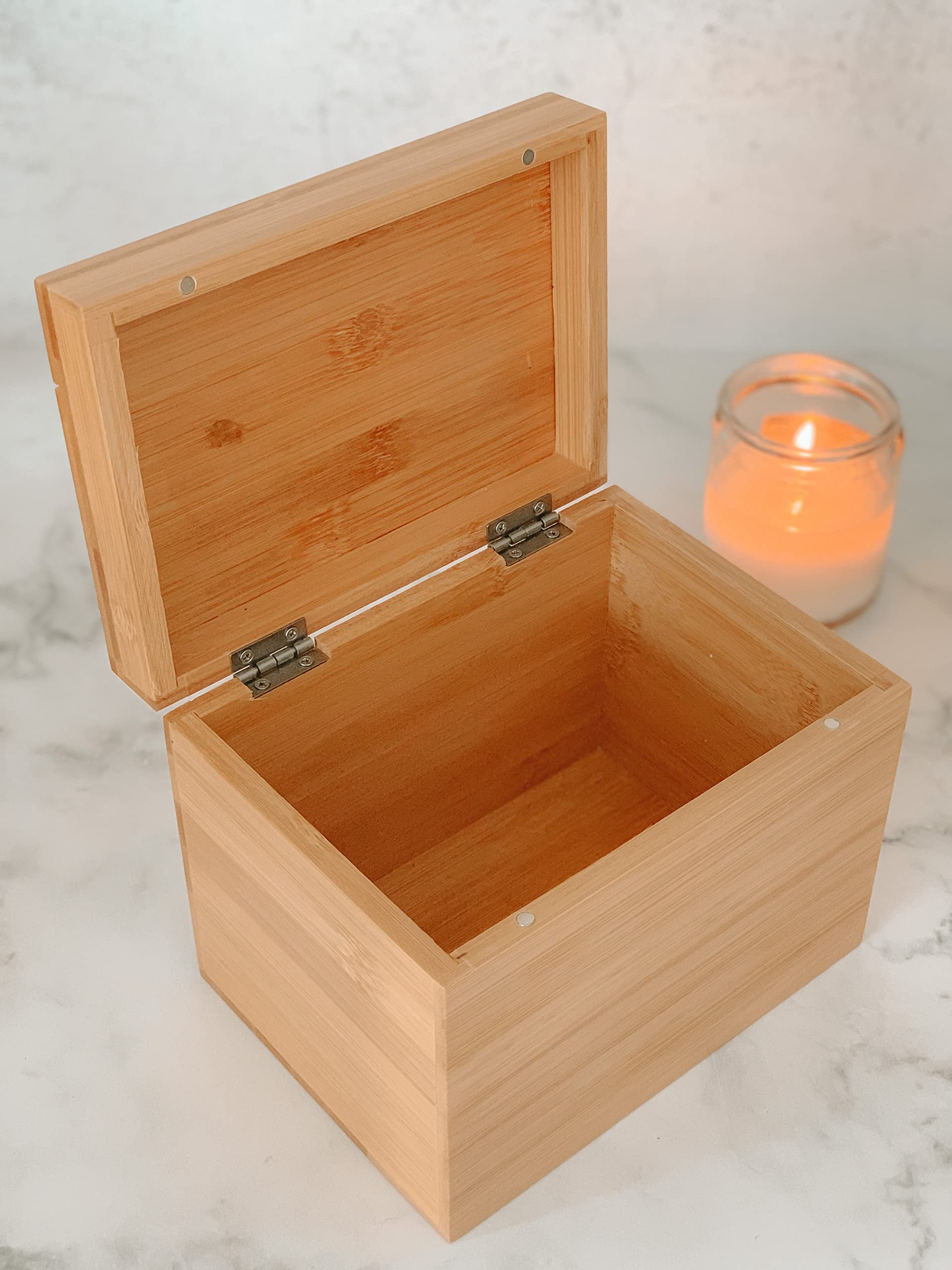 100% Bamboo Recipe Card Box - Wooden Recipe Organizer & Holder for Kitchen, Perfect for Storing & Organizing Cooking Recipes, Meal Planning & Gift Giving