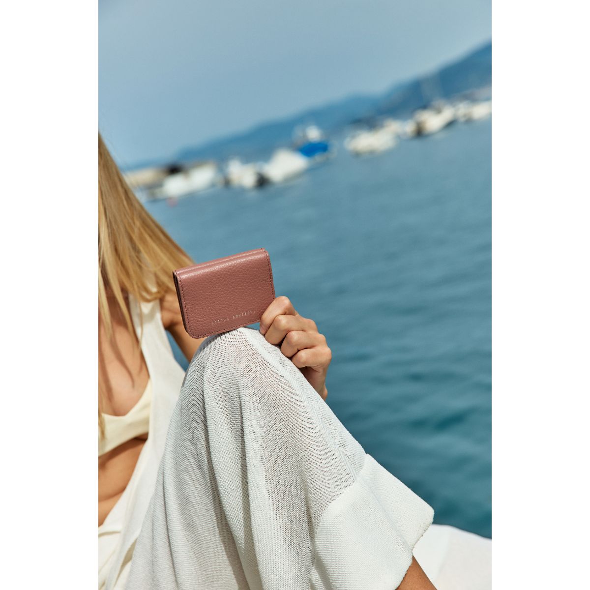 STATUS ANXIETY Miles Away Leather Card Holder Wallet - Slim RFID Blocking Minimalist Wallet for Men & Women - Perfect for Travel, Everyday Use and Gift Giving