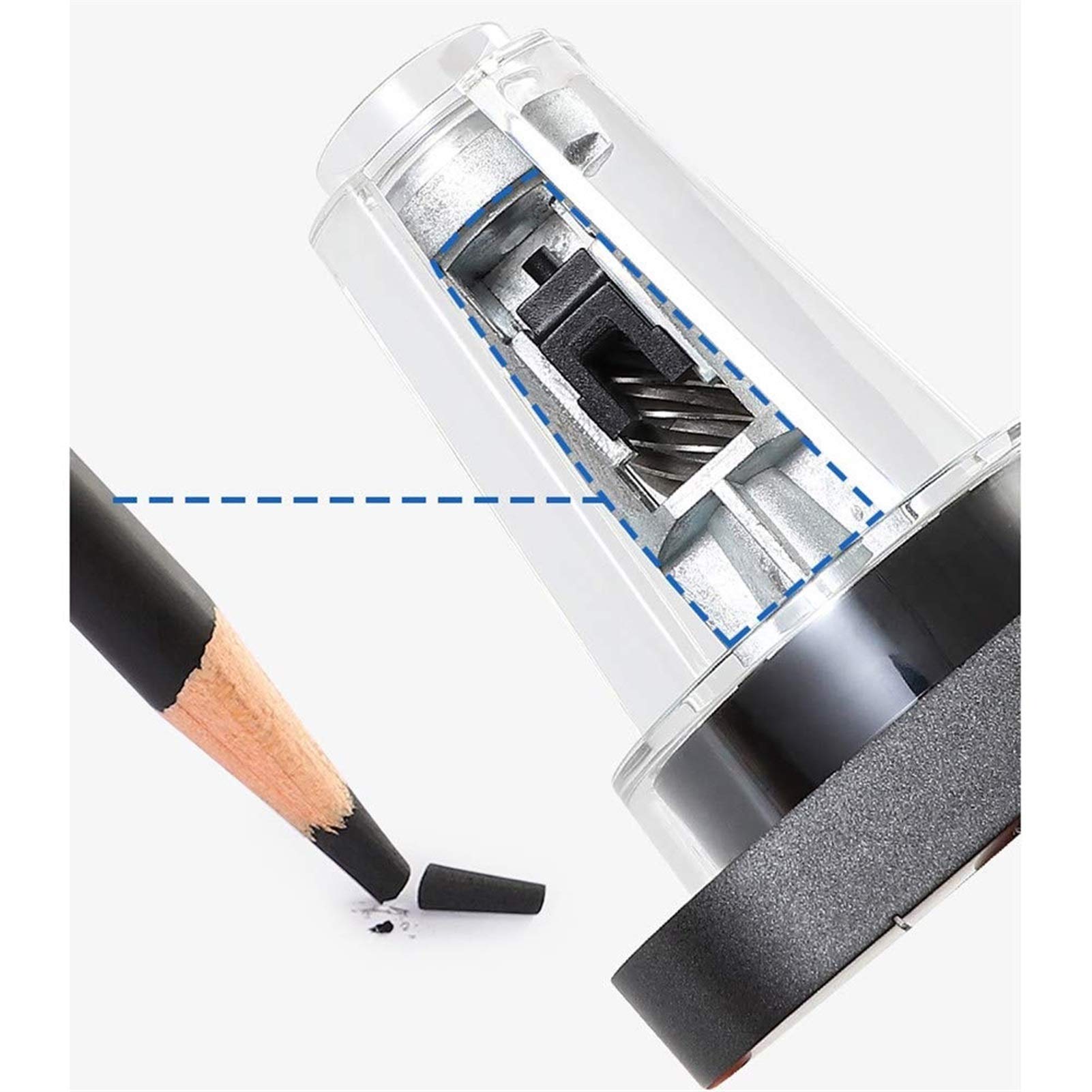 Electric Pencil Sharpener - Auto Stop, Adjustable, USB & Battery Powered - Perfect Point Sharpening for Home, Office & School (Batteries Not Included)