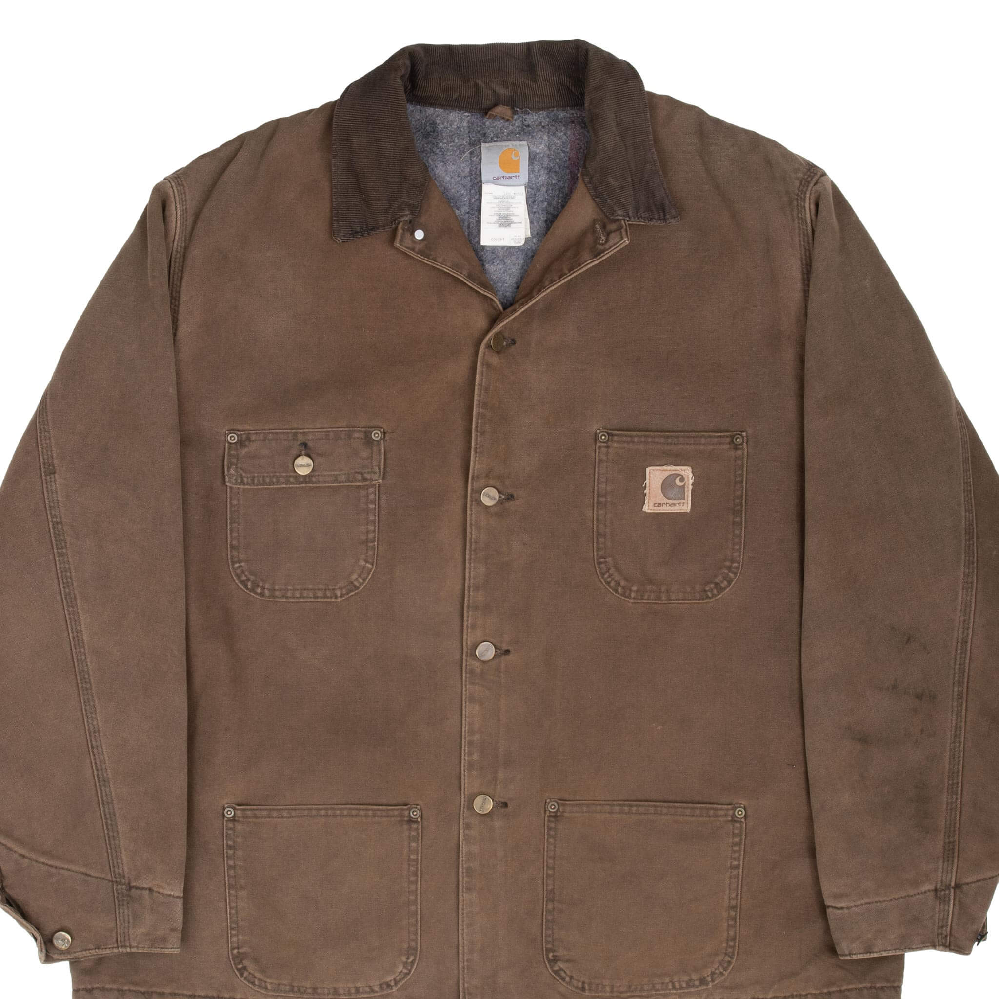 Vintage Carhartt Michigan Blanket Lined Dark Brown Jacket C02CHT 1990s 2XL Tall - Heavy Duty Workwear for Outdoor Activities, Hunting & Cold Weather Protection