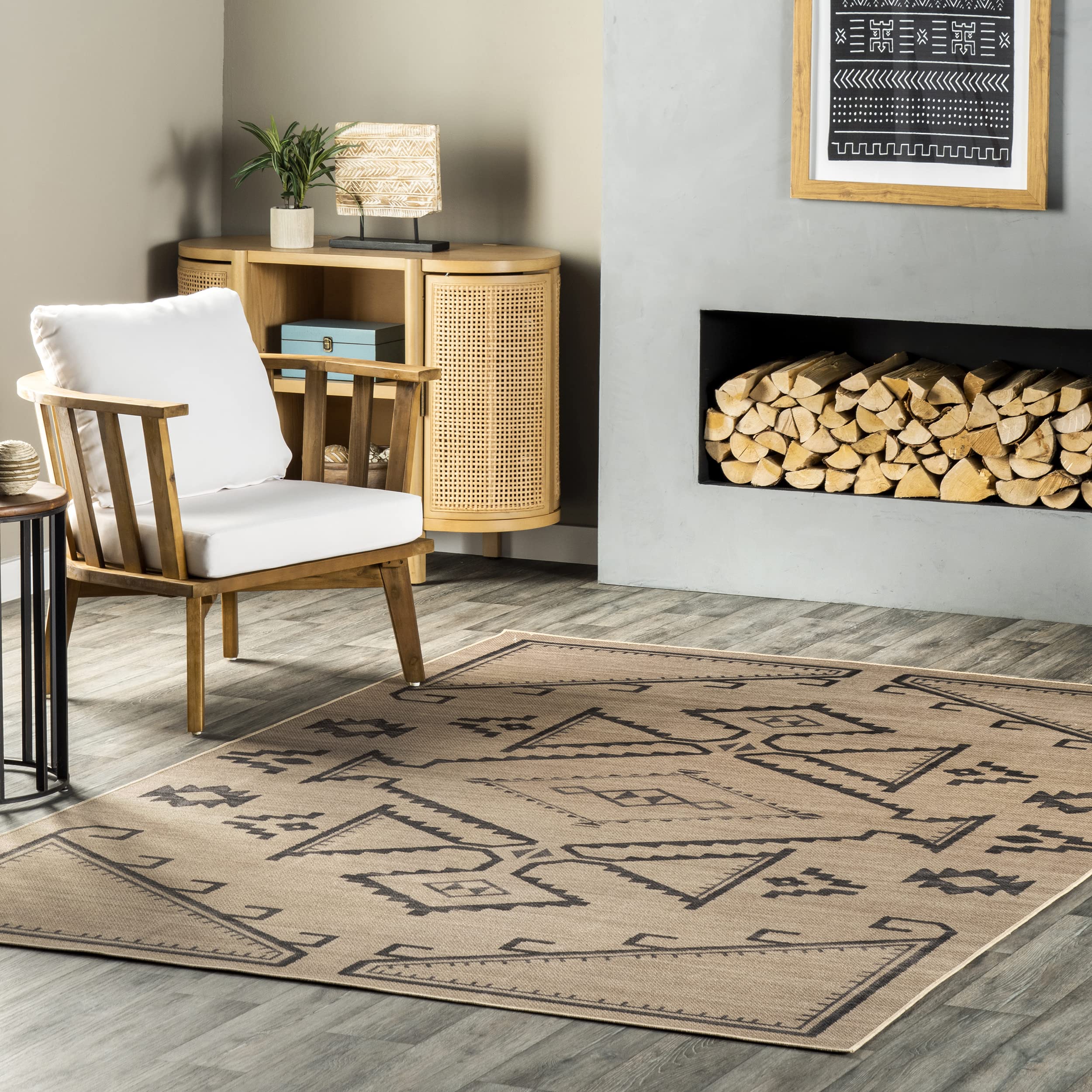 nuLOOM Lauren Liess Audriana Washable Jute Area Rug 8x10 Natural - Perfect for Living Room, Bedroom & Boho Home Decor