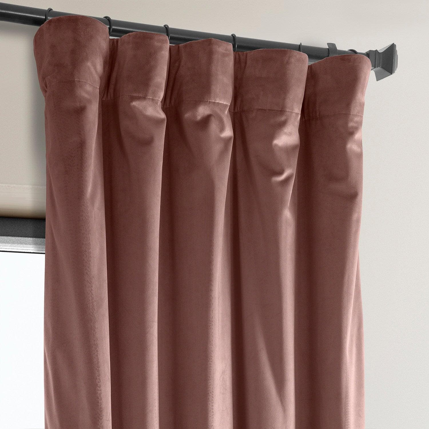 Wild Rose Heritage Plush Velvet Blackout Curtains for Bedroom - Thermal Insulated Window Drapes for Living Room & Nursery
