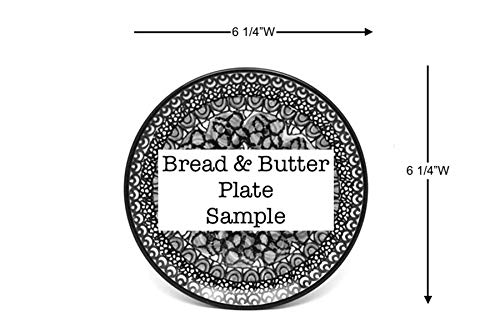 Handmade Polish Pottery Bread & Butter Plate (6.25 Inch) - Huckleberry Design - Perfect for Breakfast, Brunch & Home Decor