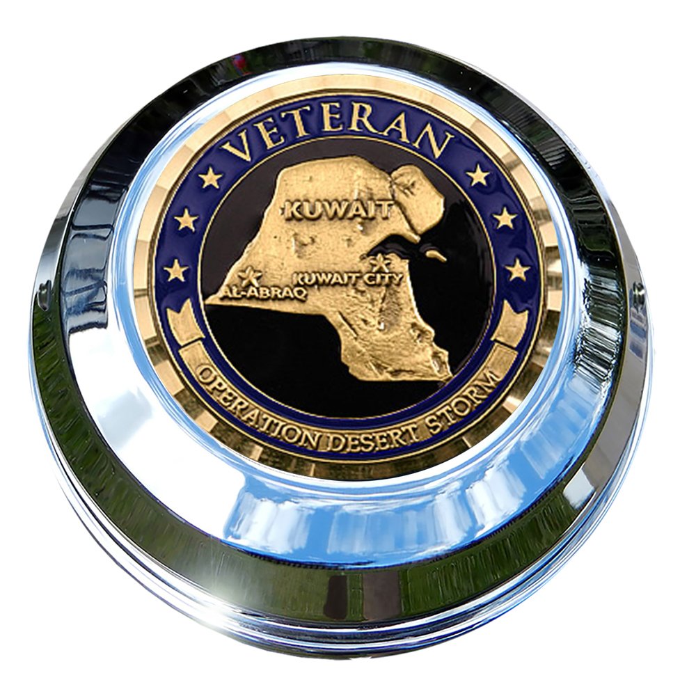 Indian Motorcycle Gas Cap Coin Mount Set - Compatible with Chieftain, Chief Classic, Dark Horse & Roadmaster - Operation Desert Storm Design - Custom Bike Accessories for Harley Davidson Riders & Cruiser Enthusiasts