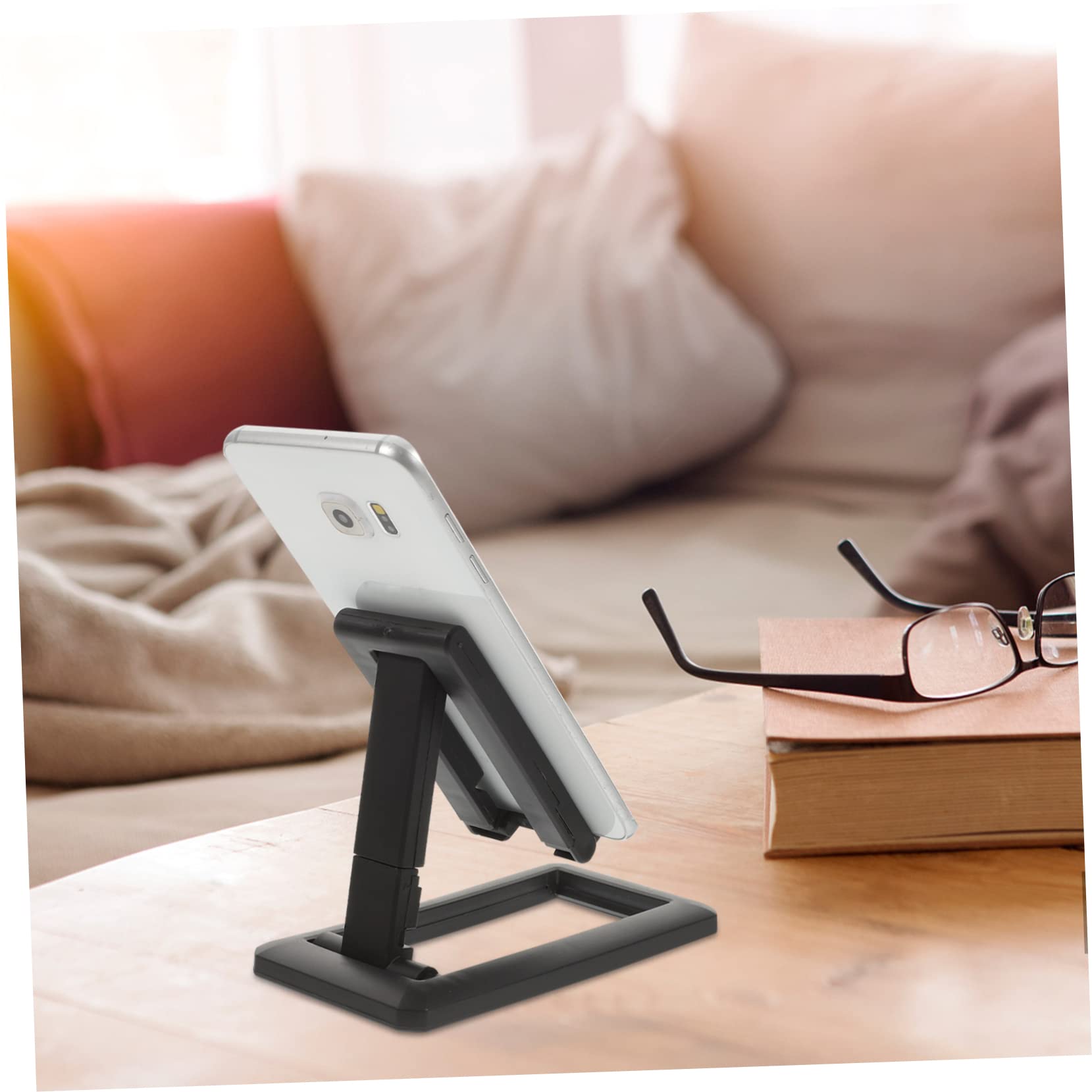 Angoily 6-Pack Adjustable Plastic Phone Stand - Foldable & Telescopic Phone Holder for Desk, Table, Watching Videos & Hands-Free Calling