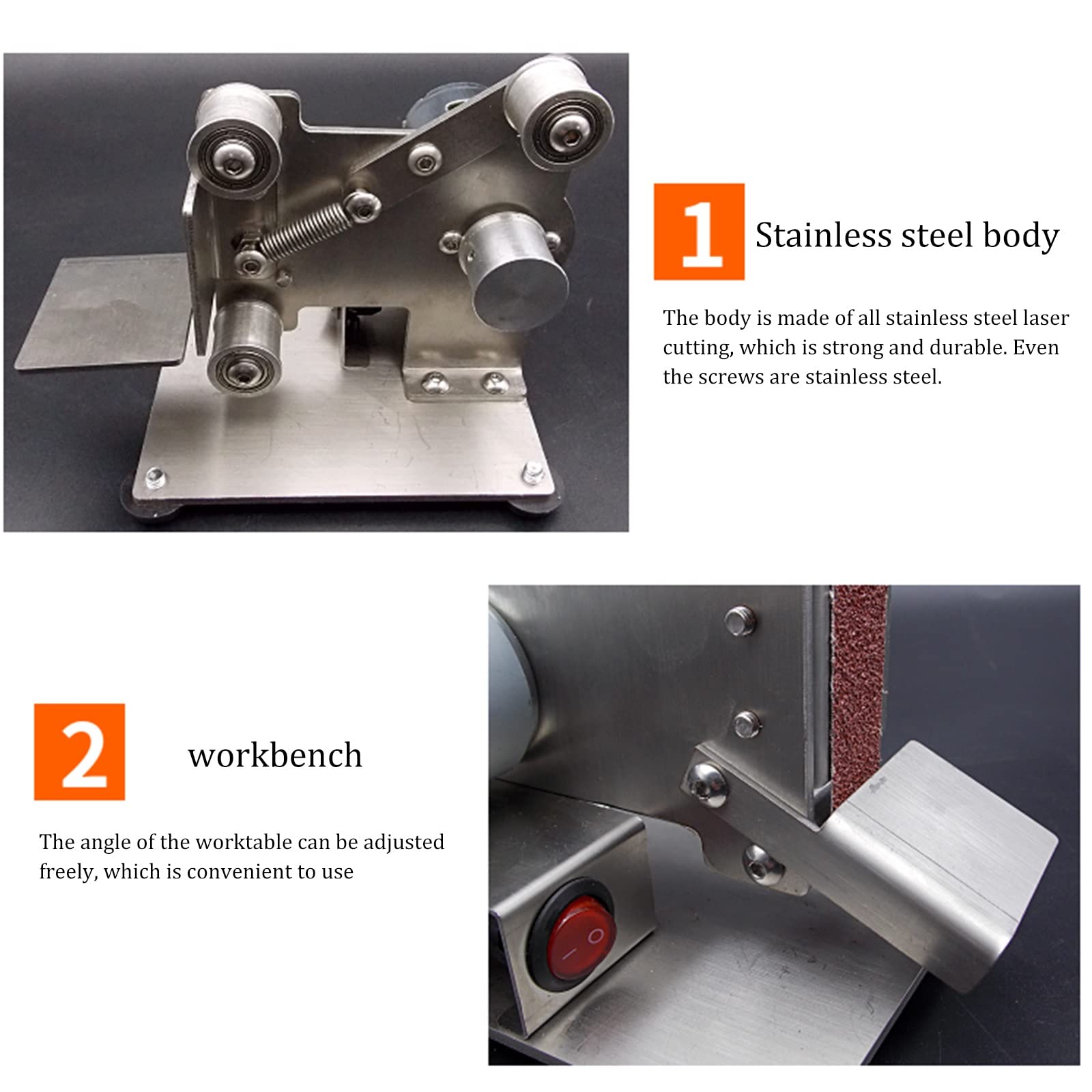 Mini Belt Sander | Electric Belt Sander Grinder for Woodworking & Metal Work | Small Object Polishing Tool | Perfect for DIY Projects, Jewelry Making & Home Repairs