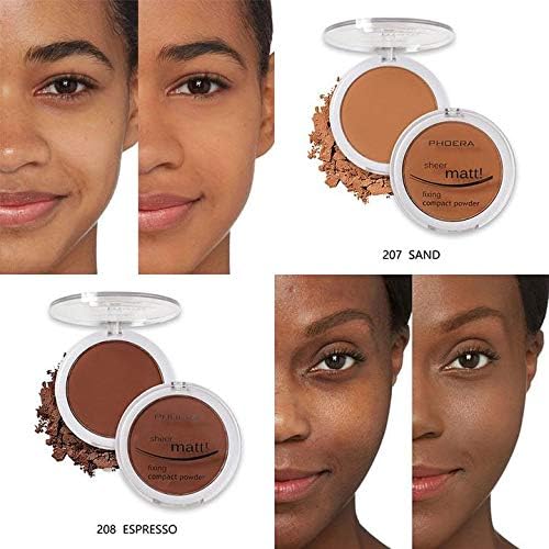**AQUAPURITY - PHOERA Sheer Matte Fixing Powder, Makeup Setting Powder & Foundation Base, Long-Lasting Pressed Compact Powder with Vitamin E (202 Natural Beige) – Perfect for Flawless Matte Finish & All-Day Wear**    *(Use Case: Ideal for daily makeup, touch-ups, oily skin control, and achieving a smooth, shine-free complexion for work, parties, or special events.)*