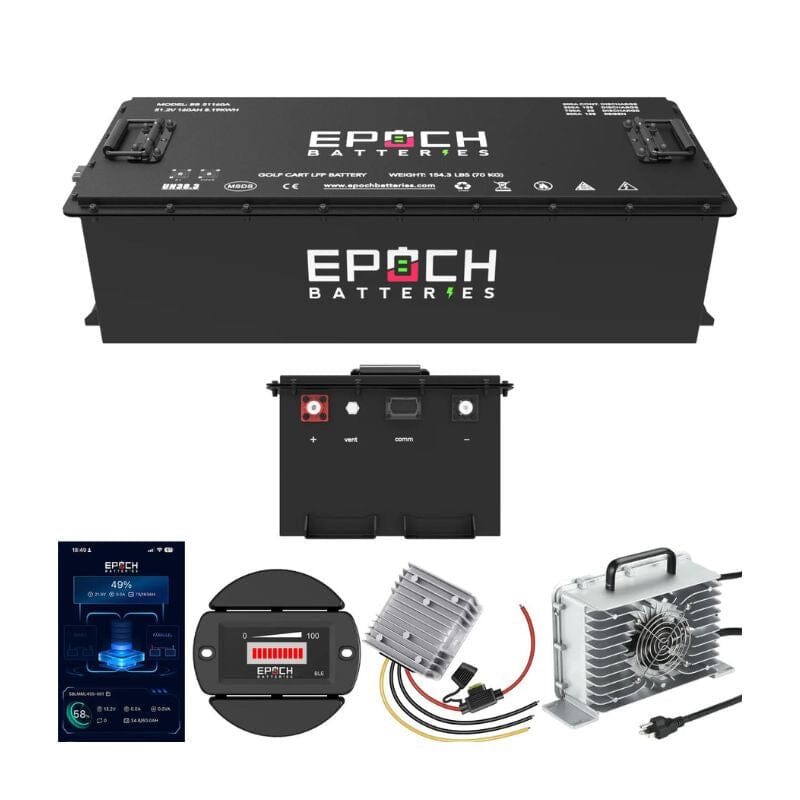 48V 160Ah LiFePO4 Lithium Golf Cart Battery Kit - Long Lasting Power for Golf Carts, Electric Vehicles & Off-Grid Systems | Perfect for Golf Courses, RV Camping & Solar Energy Storage