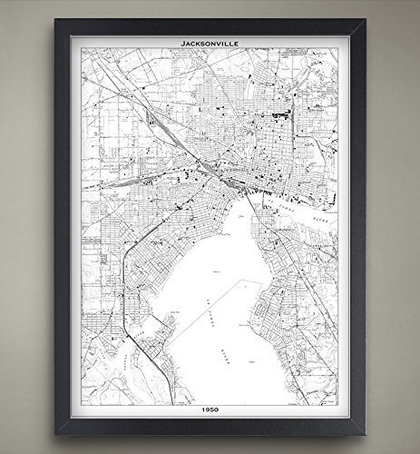 Jacksonville Map Art Print - Home & Office Wall Decor for Coastal Style