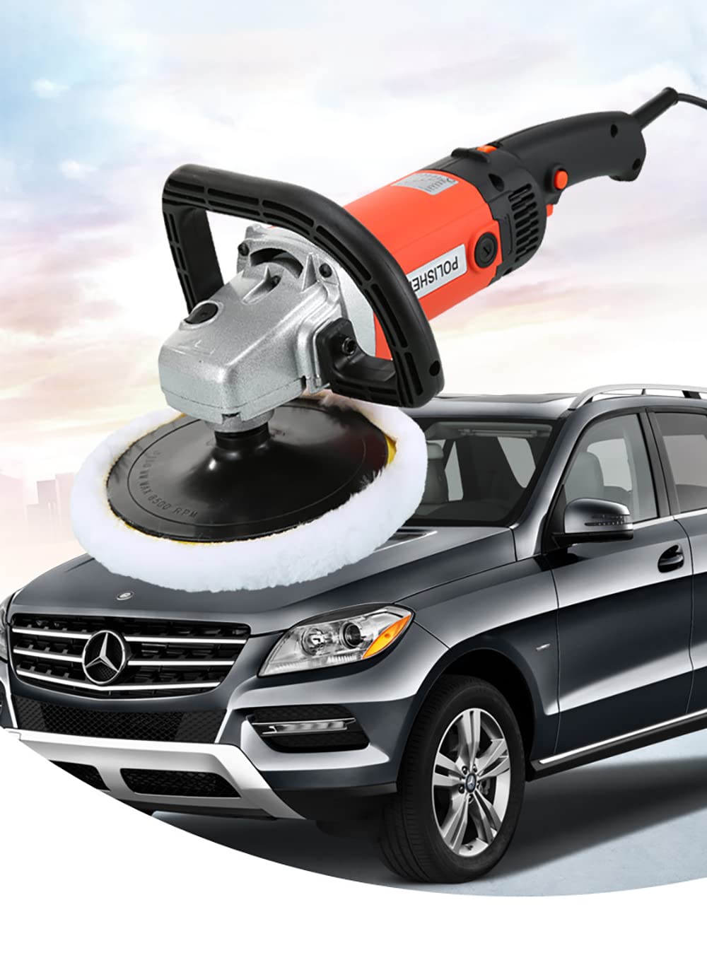 1400W Electric Car Polisher Waxing & Sealing Machine - Household Marble Tile Floor Repair & Beauty Polishing Tool for Auto Detailing & Home Renovation