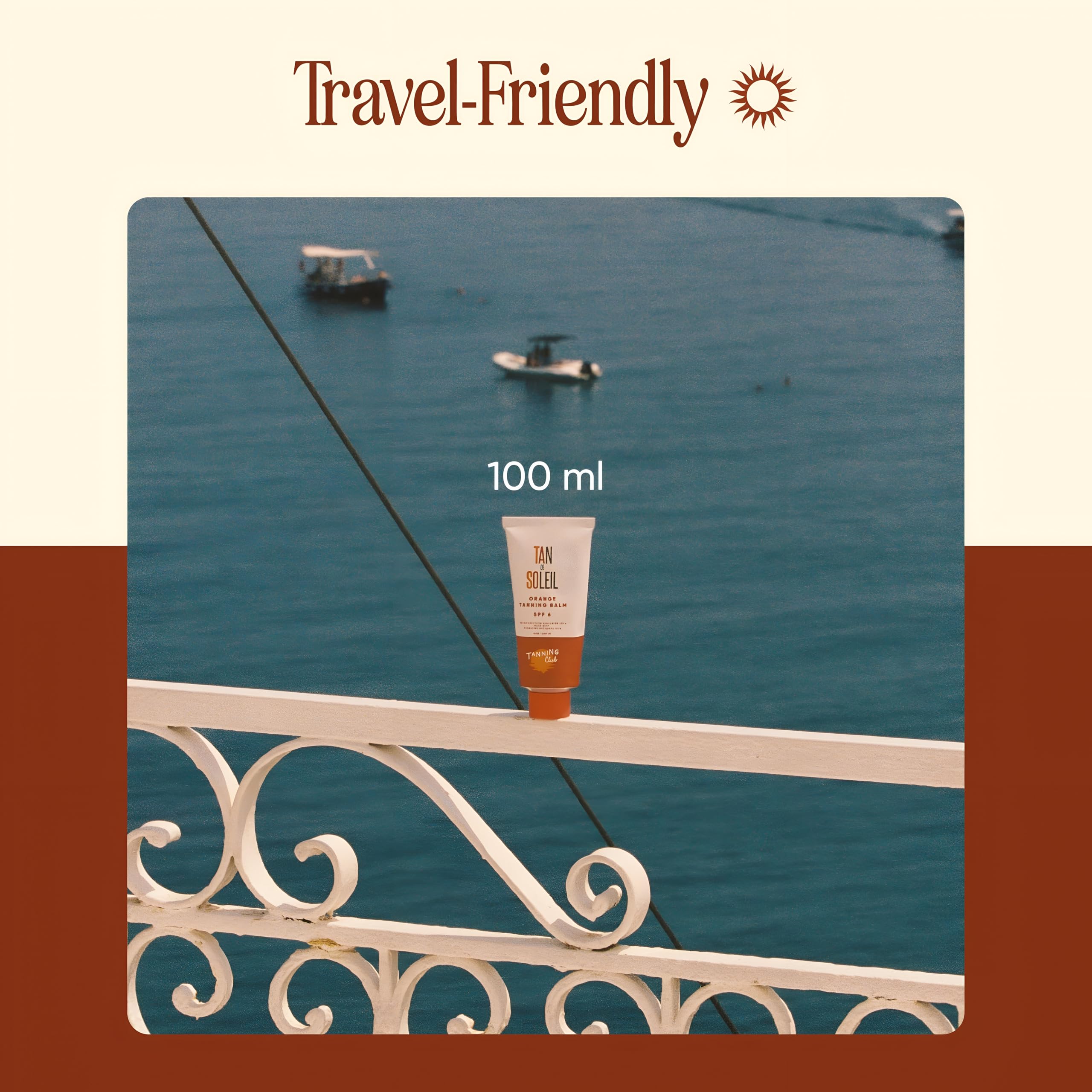 Tan De Soleil SPF 6 Orange Gel Sun Tanning Lotion - 100ml Botanical Formula for Natural Sun-Kissed Glow - Perfect for Beach, Pool & Outdoor Tanning