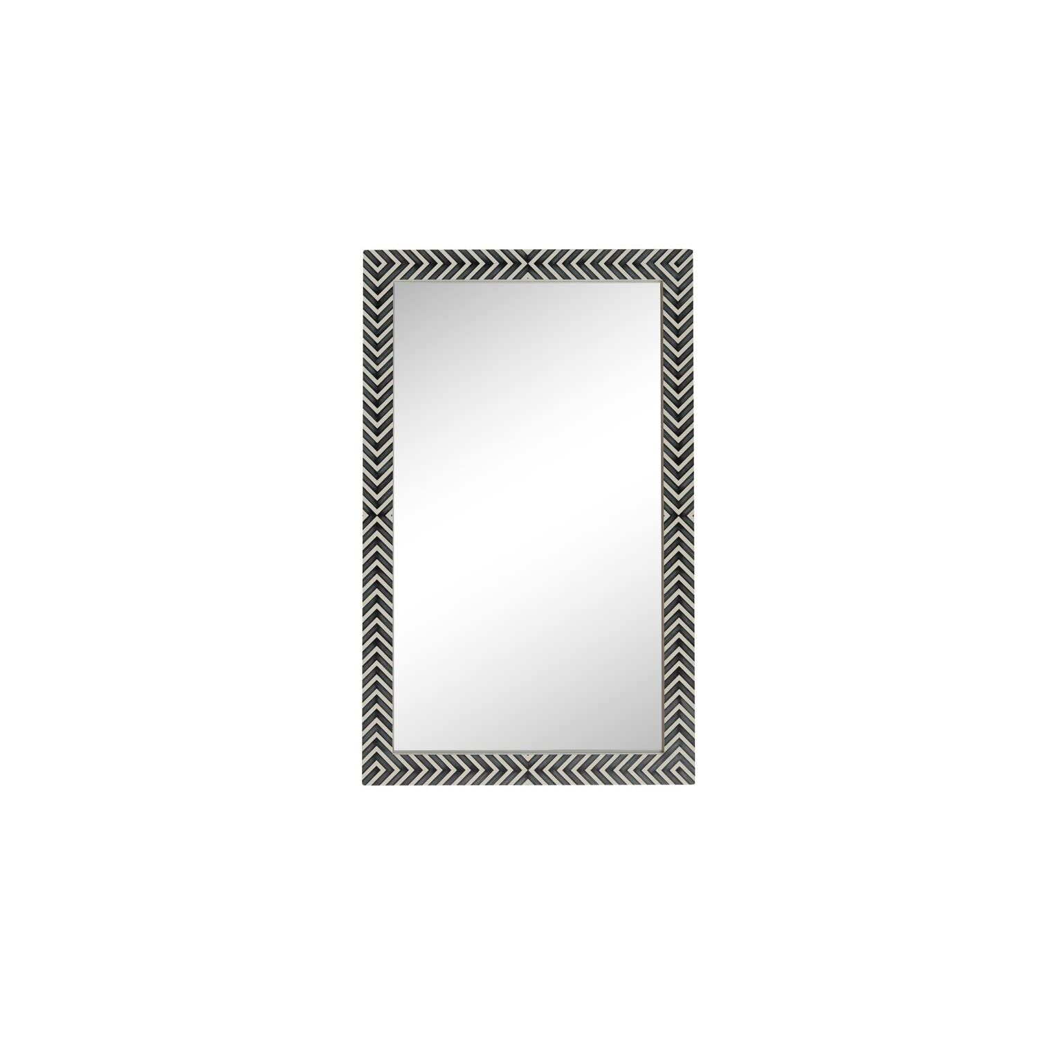 Modern Chevron Glass Mirror 48x30 - Elegant Home Decor for Bathroom & Living Room