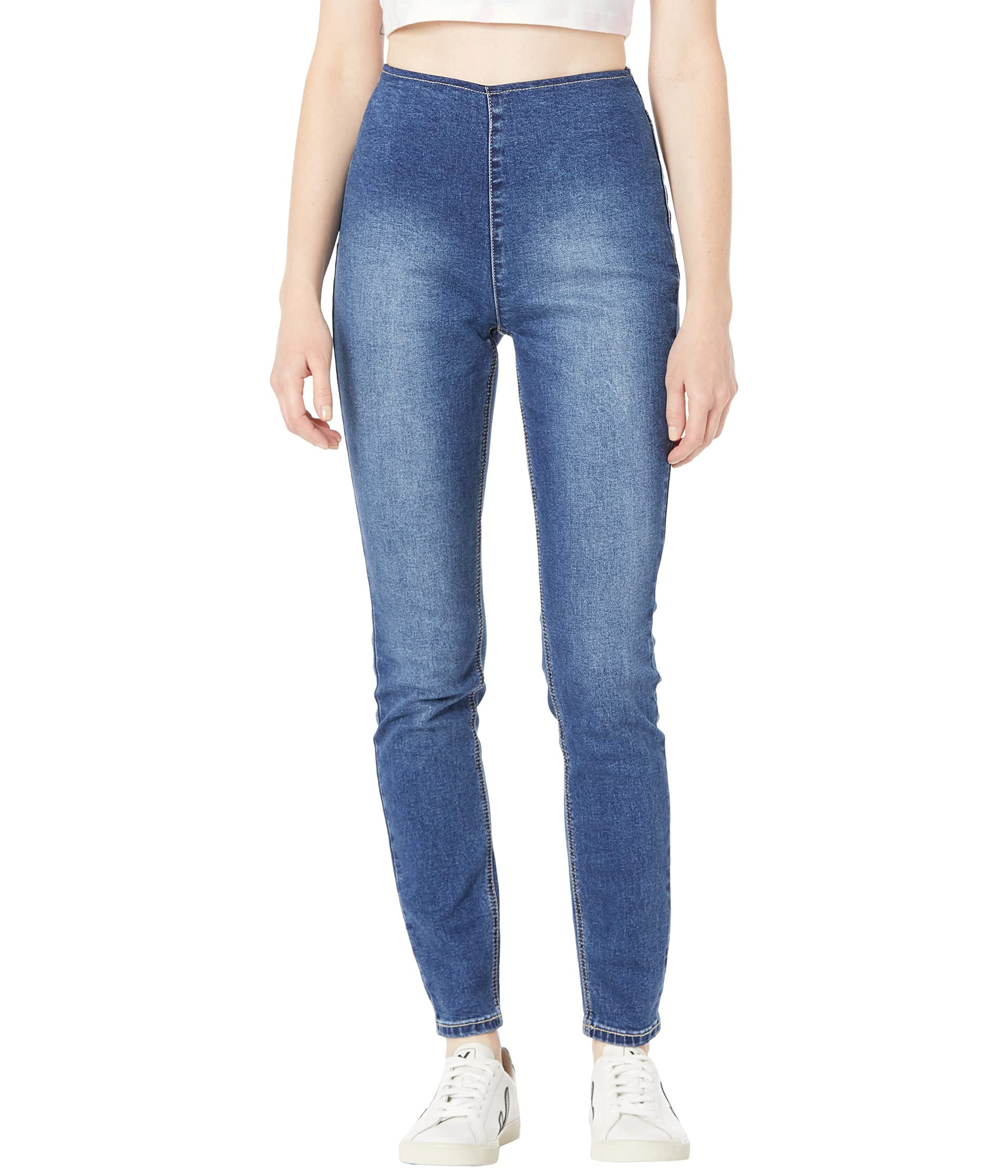 Rock and Roll Cowgirl High-Rise Skinny Jeans - Medium Wash Denim for Women | WPS9754 | Perfect for Casual Wear, Night Out & Western Style Outfits