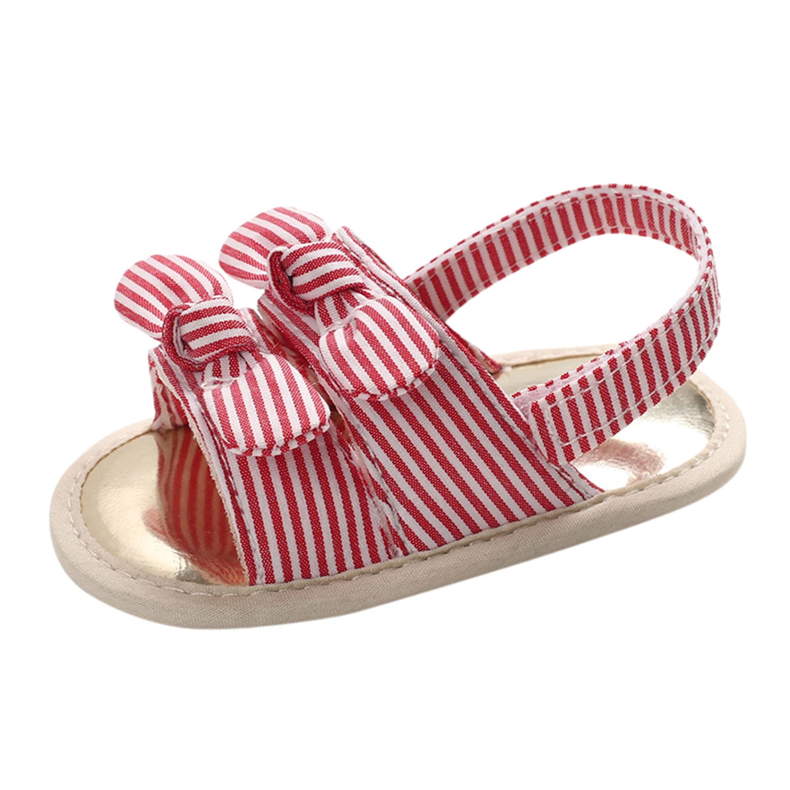 Toddler Bowknot Sandals - Soft Sole Cotton First Walkers for Beach & Summer Play