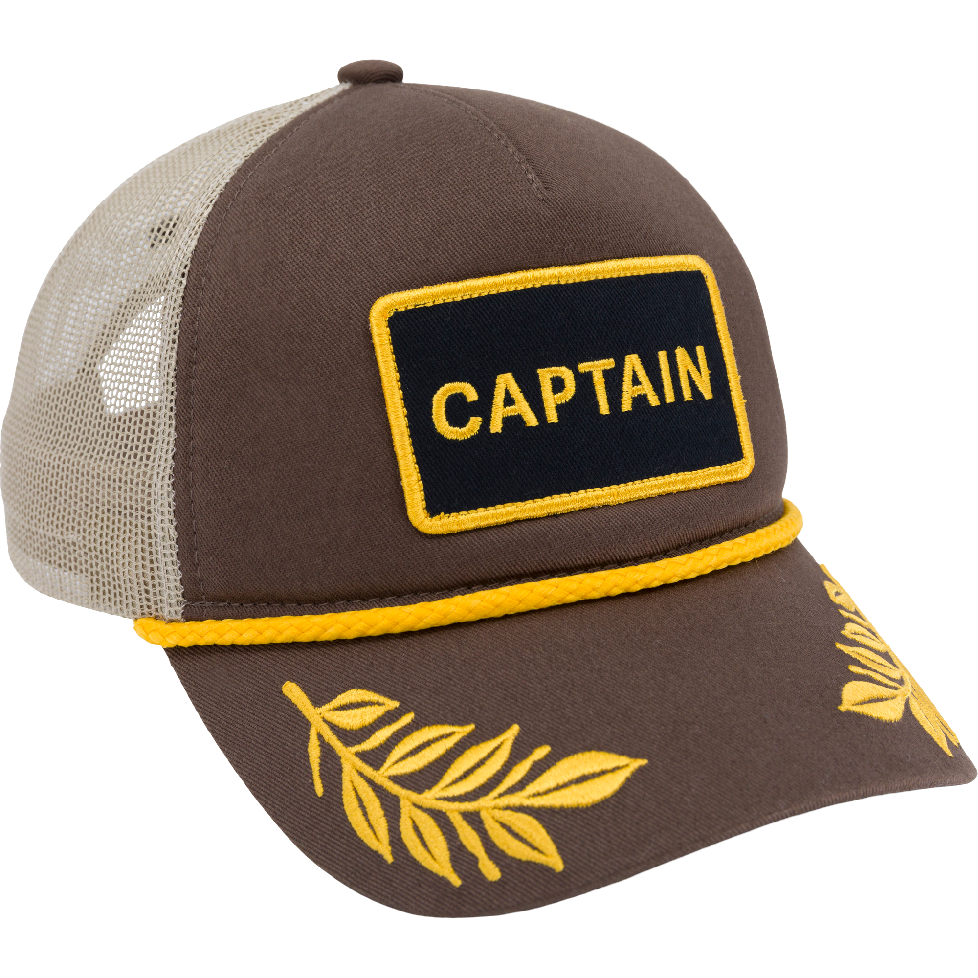 Captain Patch Rope Cap - Vintage Style Adjustable Baseball Hat for Men & Women - Perfect for Outdoor Adventures, Hiking, and Casual Wear