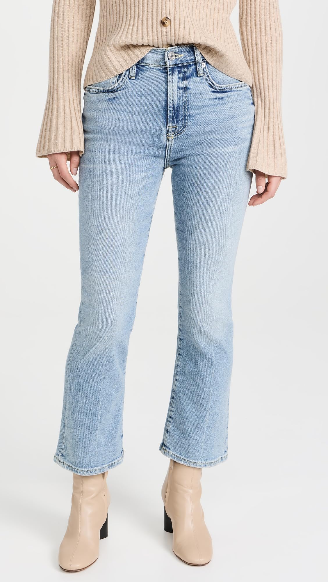 7 For All Mankind Women's High Waist Slim Kick Fit Jeans - Must Wash Denim | Comfortable Stretch Skinny Jeans for Casual Wear & Night Out