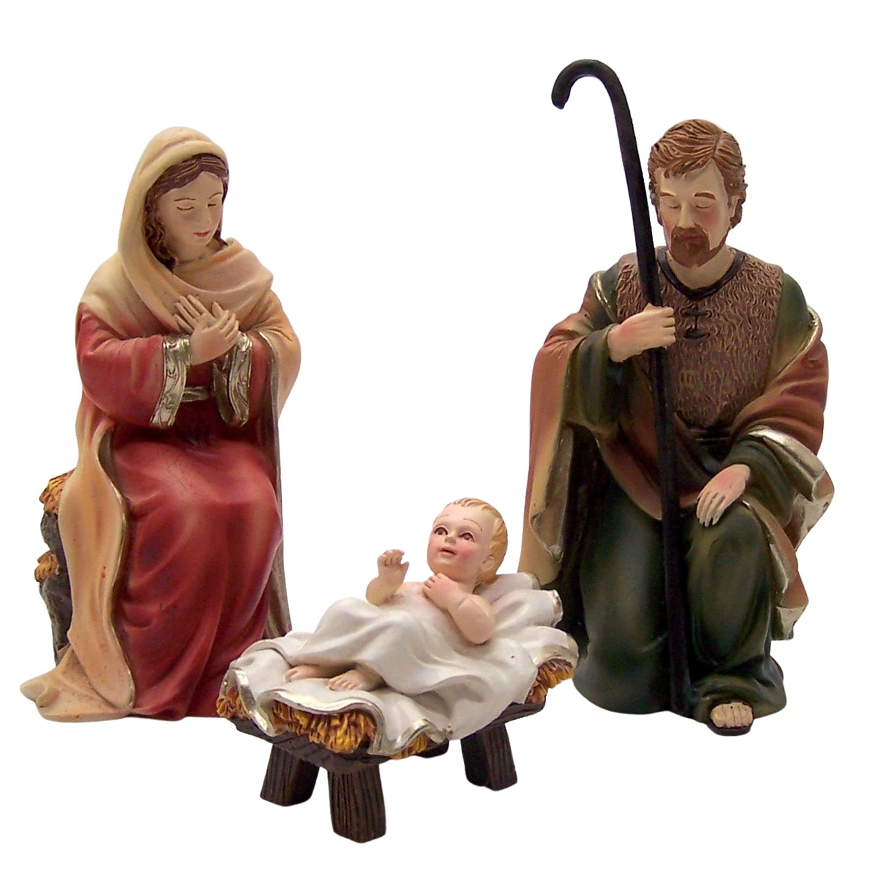 6 Piece Roman Nativity Set with Stable, Shepherd & Donkey - Perfect for Christmas Decorations, Home Nativity Displays & Holiday Gift Giving